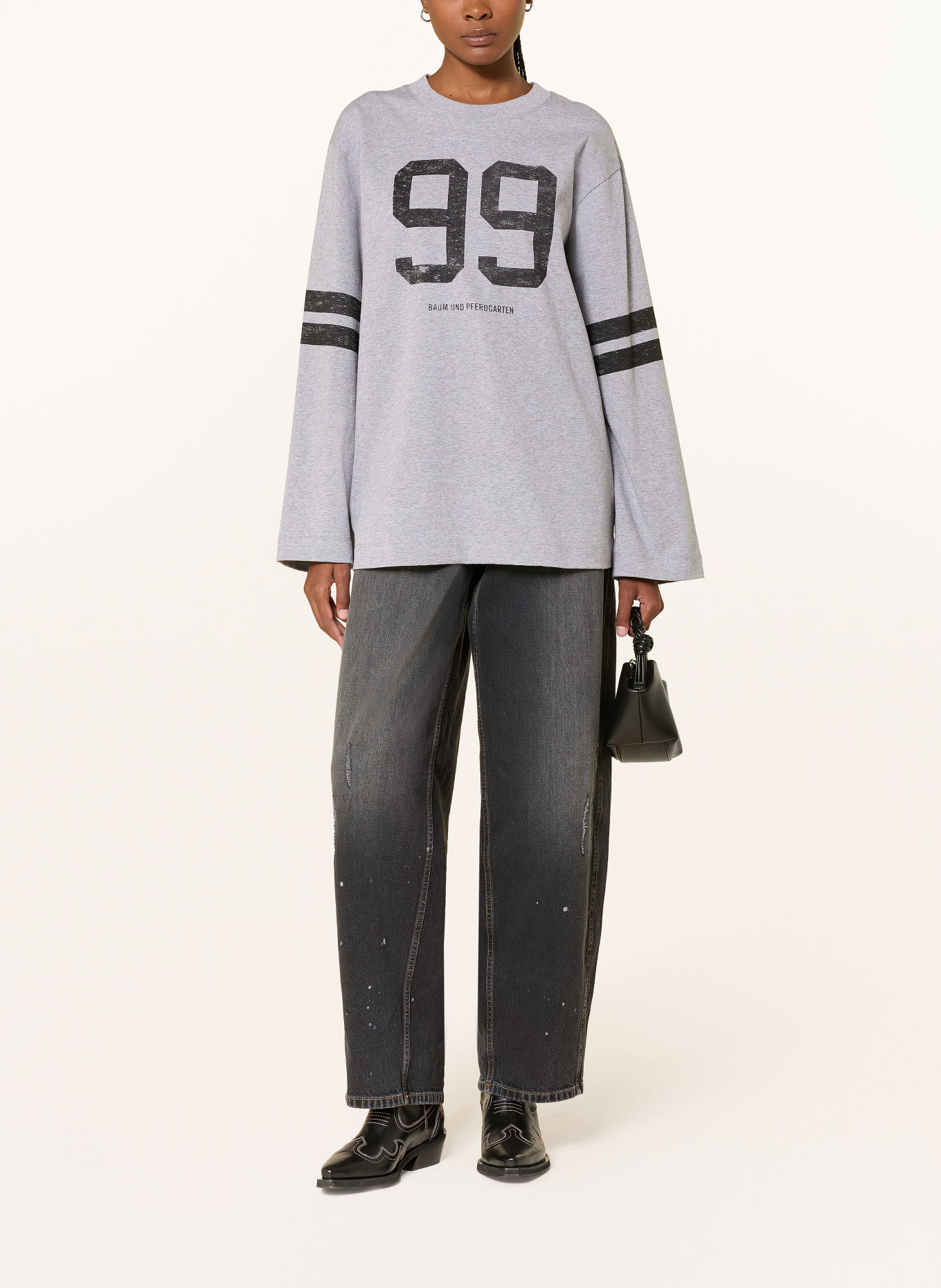 BAUM UND PFERDGARTEN JEEVANA Sweatshirt: GRAY / BLACK