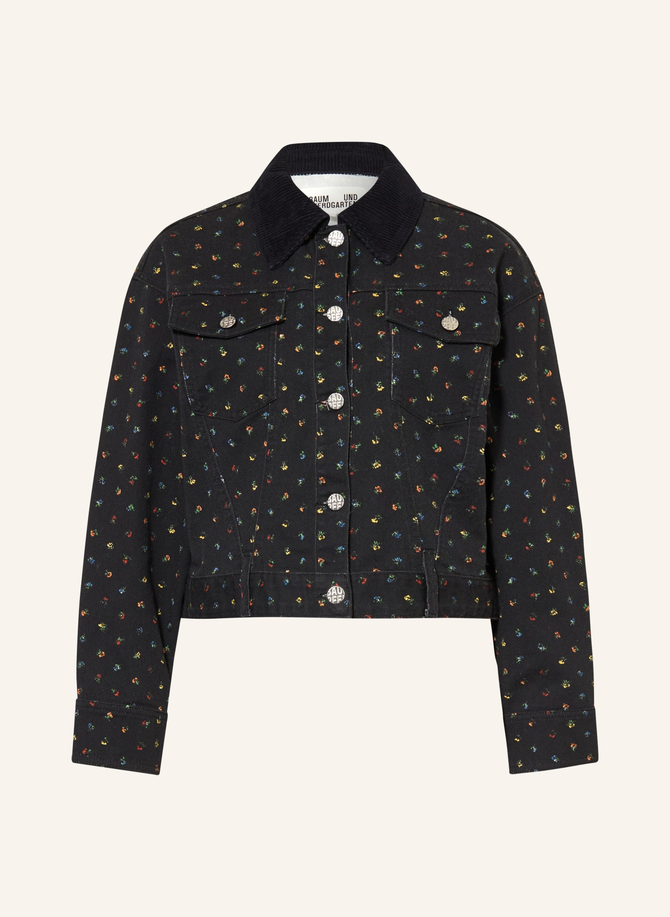 BAUM UND PFERDGARTEN Kurtka dżinsowa BILLE: C9239 Black Petite Flower