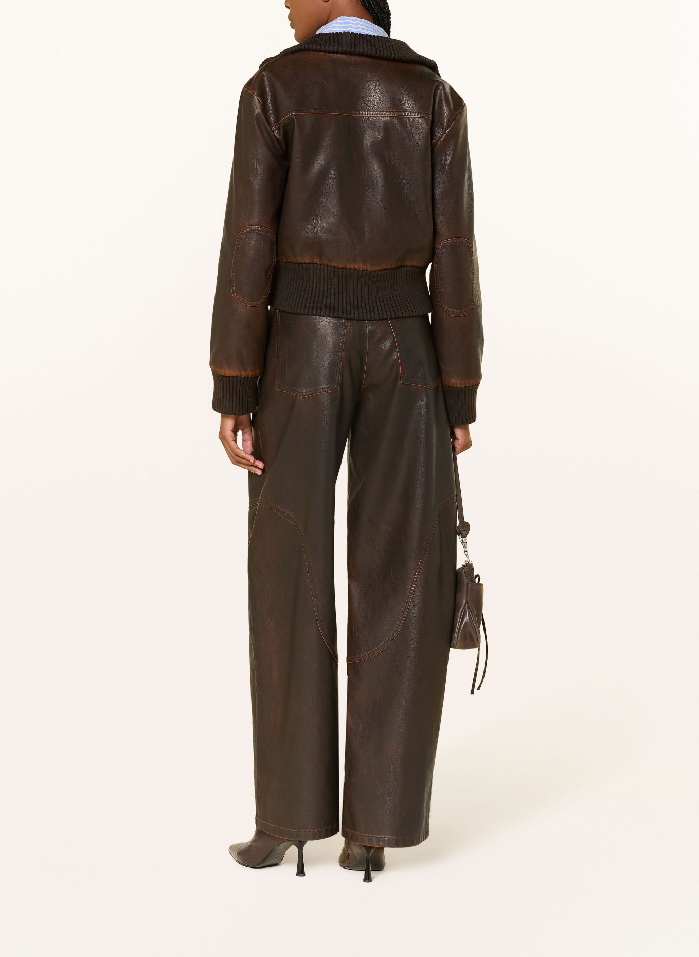 BAUM UND PFERDGARTEN Barrel Jeans NAPOLEN i læderlook: C8080 Molé Brown