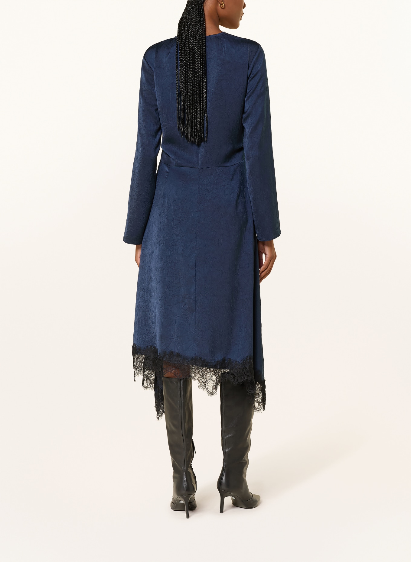 BAUM UND PFERDGARTEN ATINAE Dress with Lace: DARK BLUE