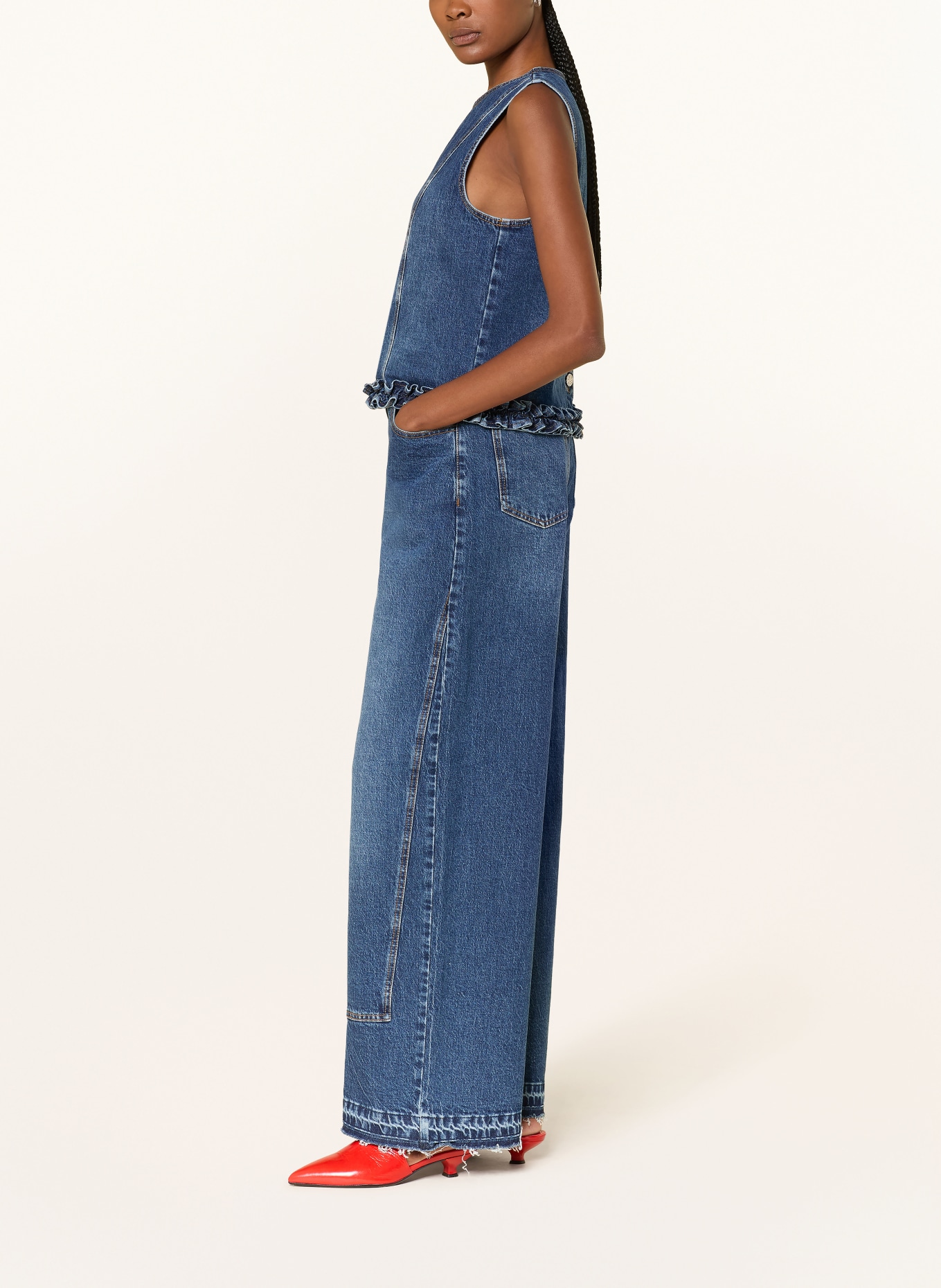 BAUM UND PFERDGARTEN Dżinsy z szerokimi nogawkami NIEMA: C7864 Dark Blue Denim