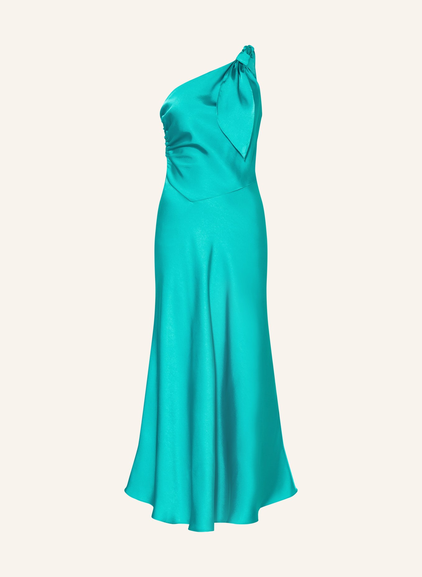 SANDRO One-Shoulder-Kleid aus Satin: NEONBLAU