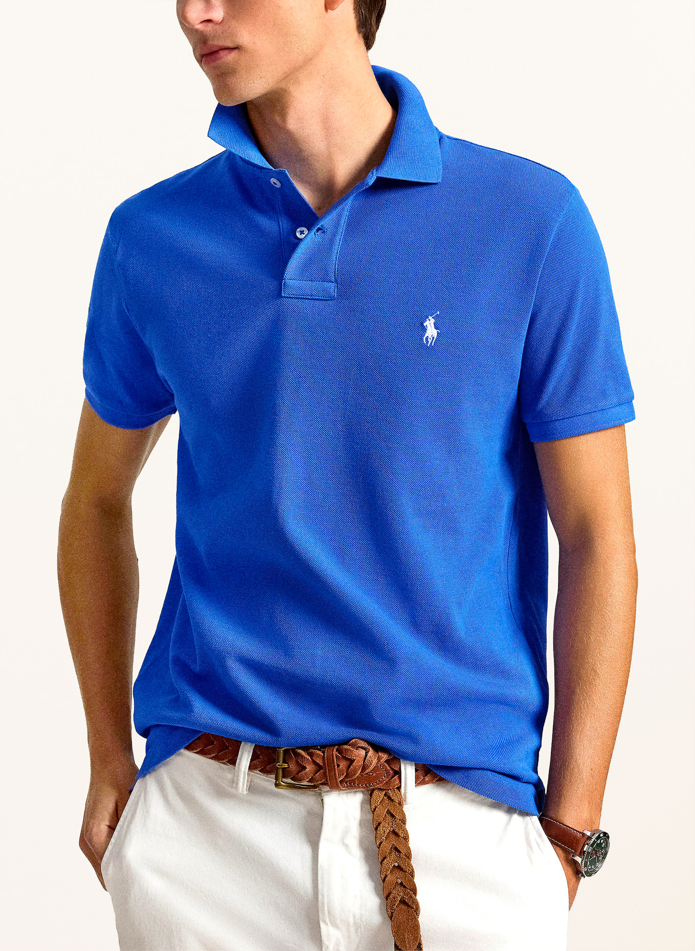 POLO RALPH LAUREN Piqué polo shirt slim fit: BLUE