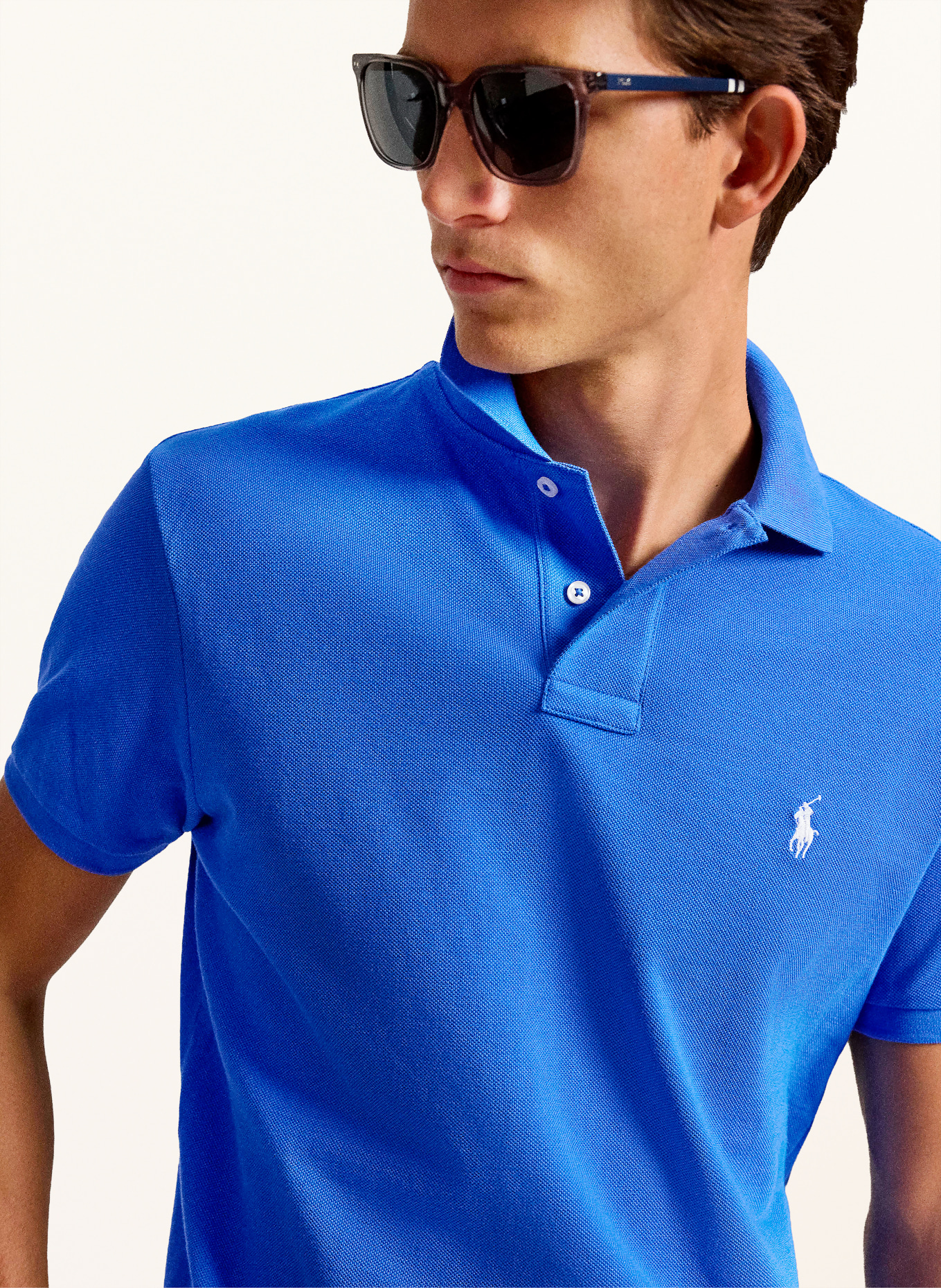 POLO RALPH LAUREN Piqué polo shirt slim fit: BLUE