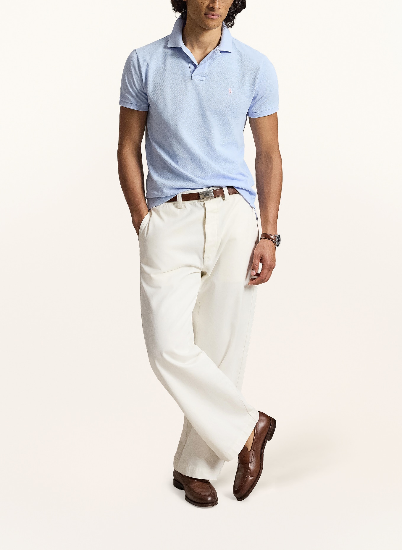 POLO RALPH LAUREN Polo piqué coupe slim: BLEU CLAIR