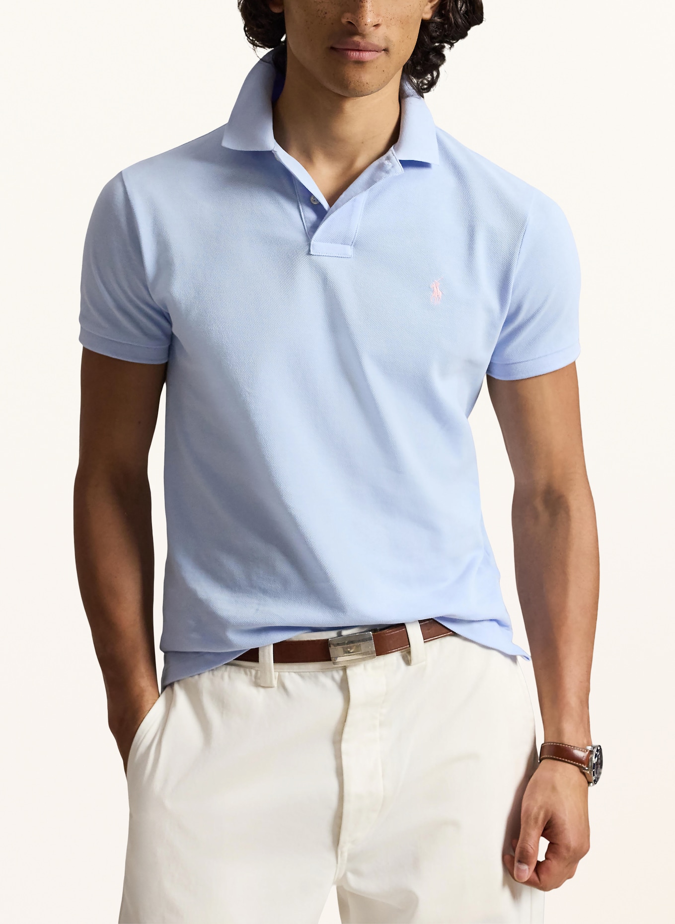 POLO RALPH LAUREN Polo piqué coupe slim: BLEU CLAIR