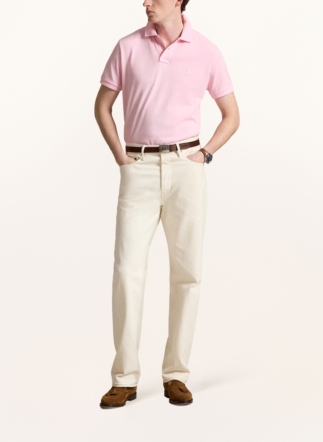 POLO RALPH LAUREN Koszulka polo z piki slim fit: RÓŻOWY