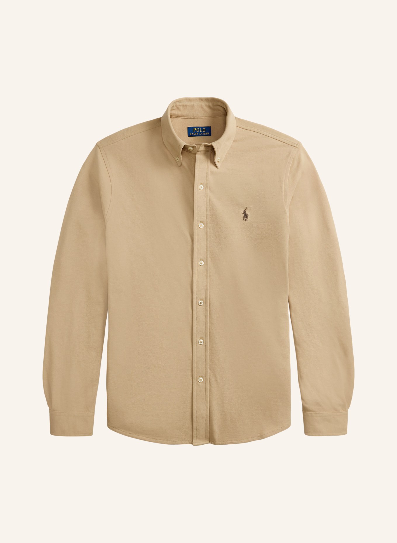 POLO RALPH LAUREN Koszula pikowana Custom Fit: KHAKI