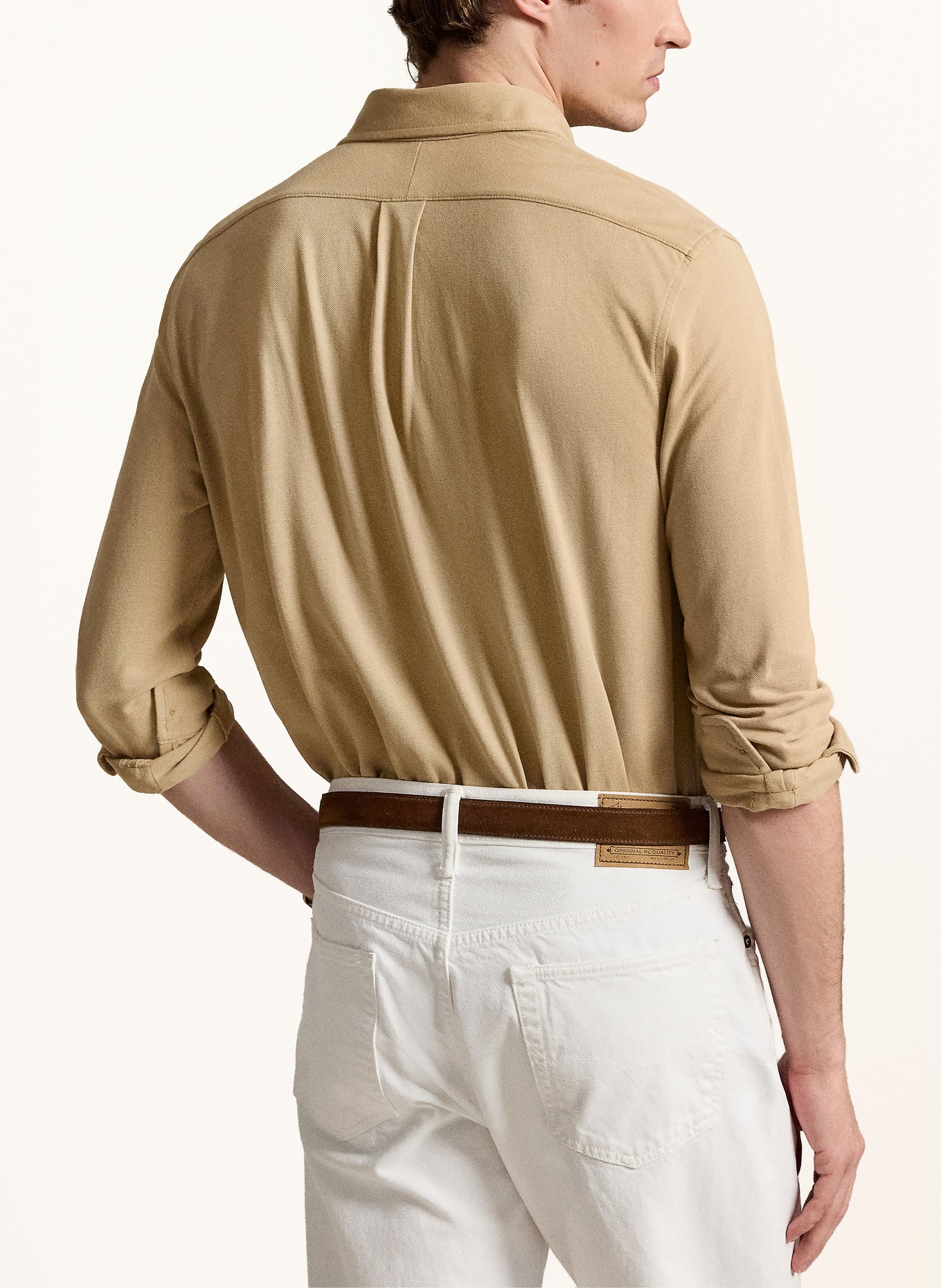 POLO RALPH LAUREN Koszula pikowana Custom Fit: KHAKI