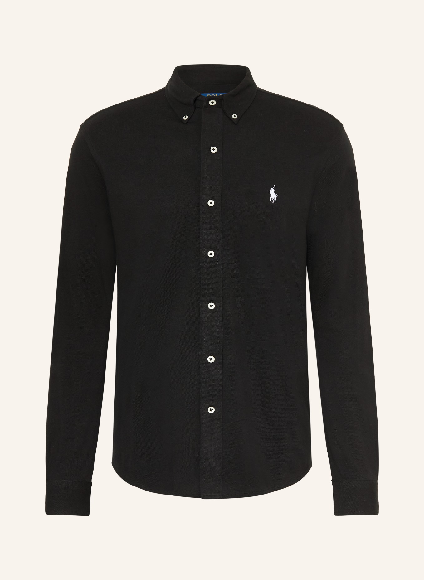 POLO RALPH LAUREN Piqué-Hemd Custom Fit: SCHWARZ