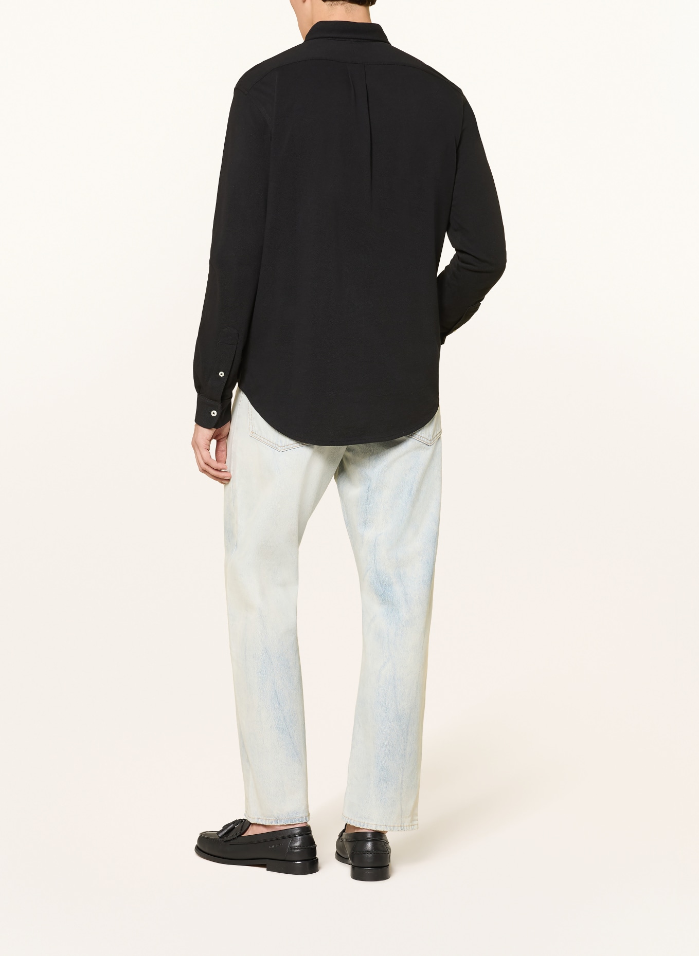 POLO RALPH LAUREN Piqué-Hemd Custom Fit: SCHWARZ