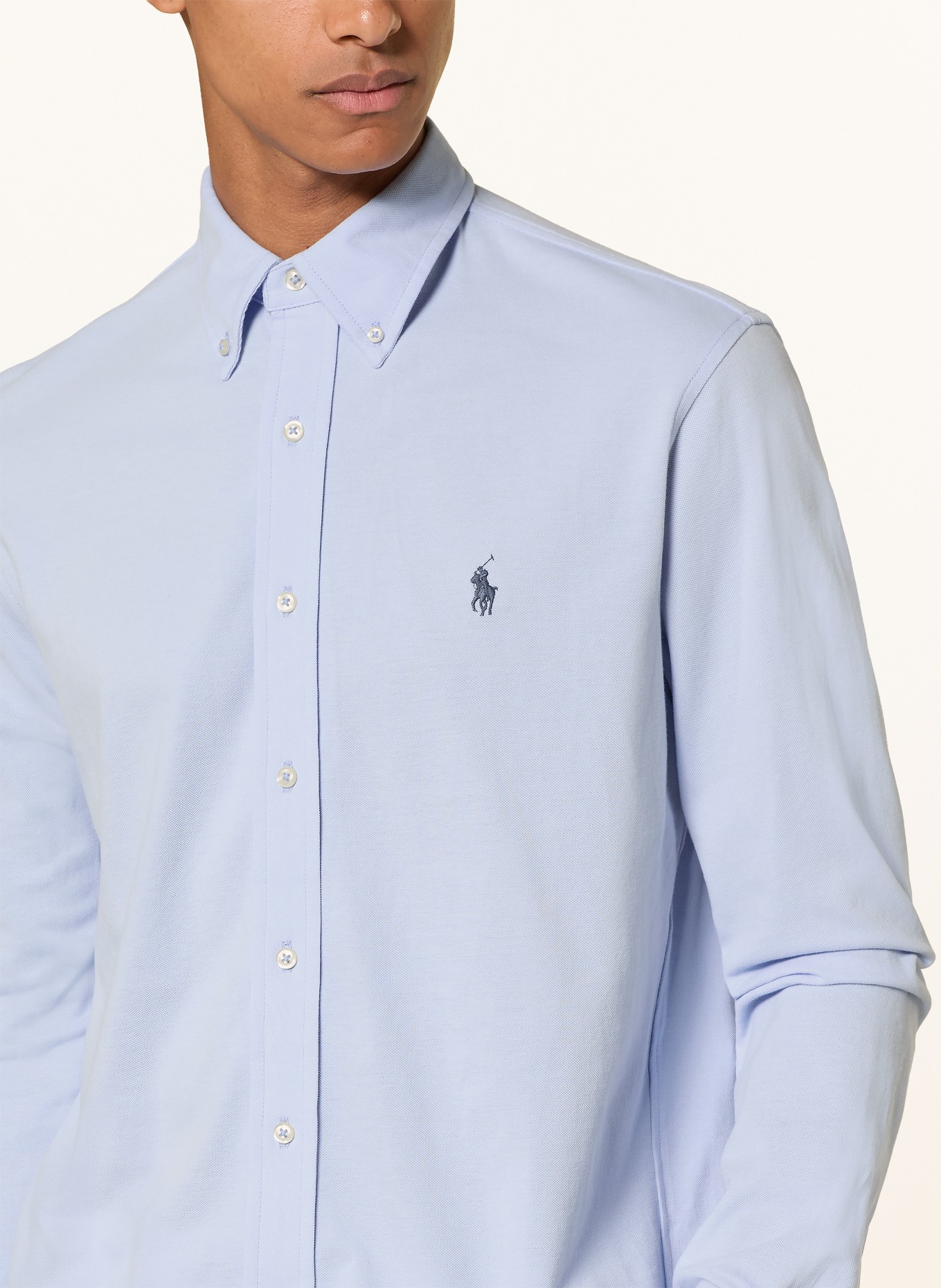 POLO RALPH LAUREN Chemise piquée Custom Fit: BLEU CLAIR