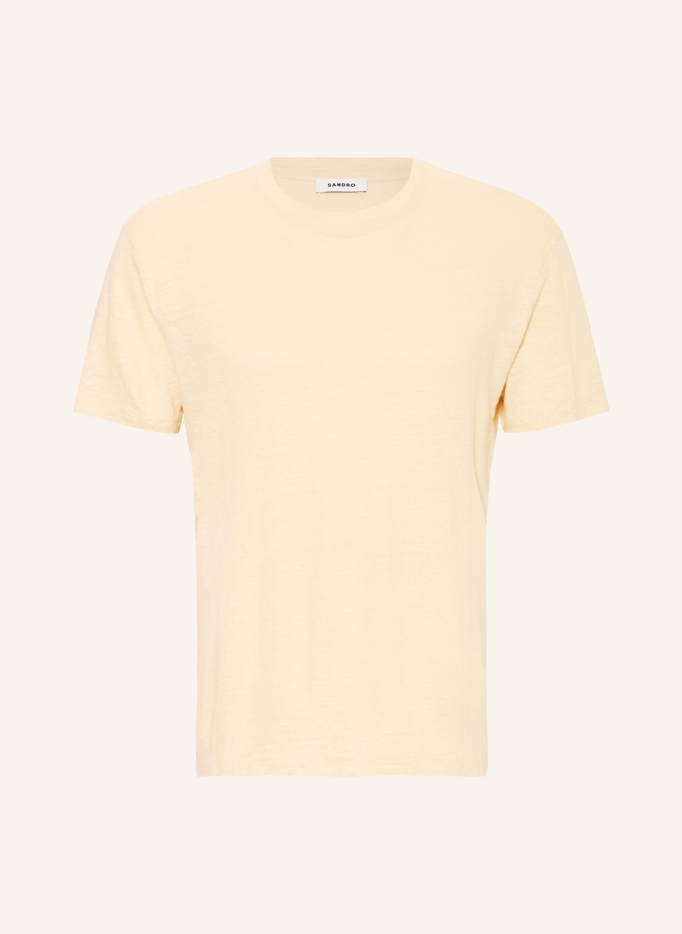 SANDRO T-shirt z lnu: JASNOŻÓŁTY