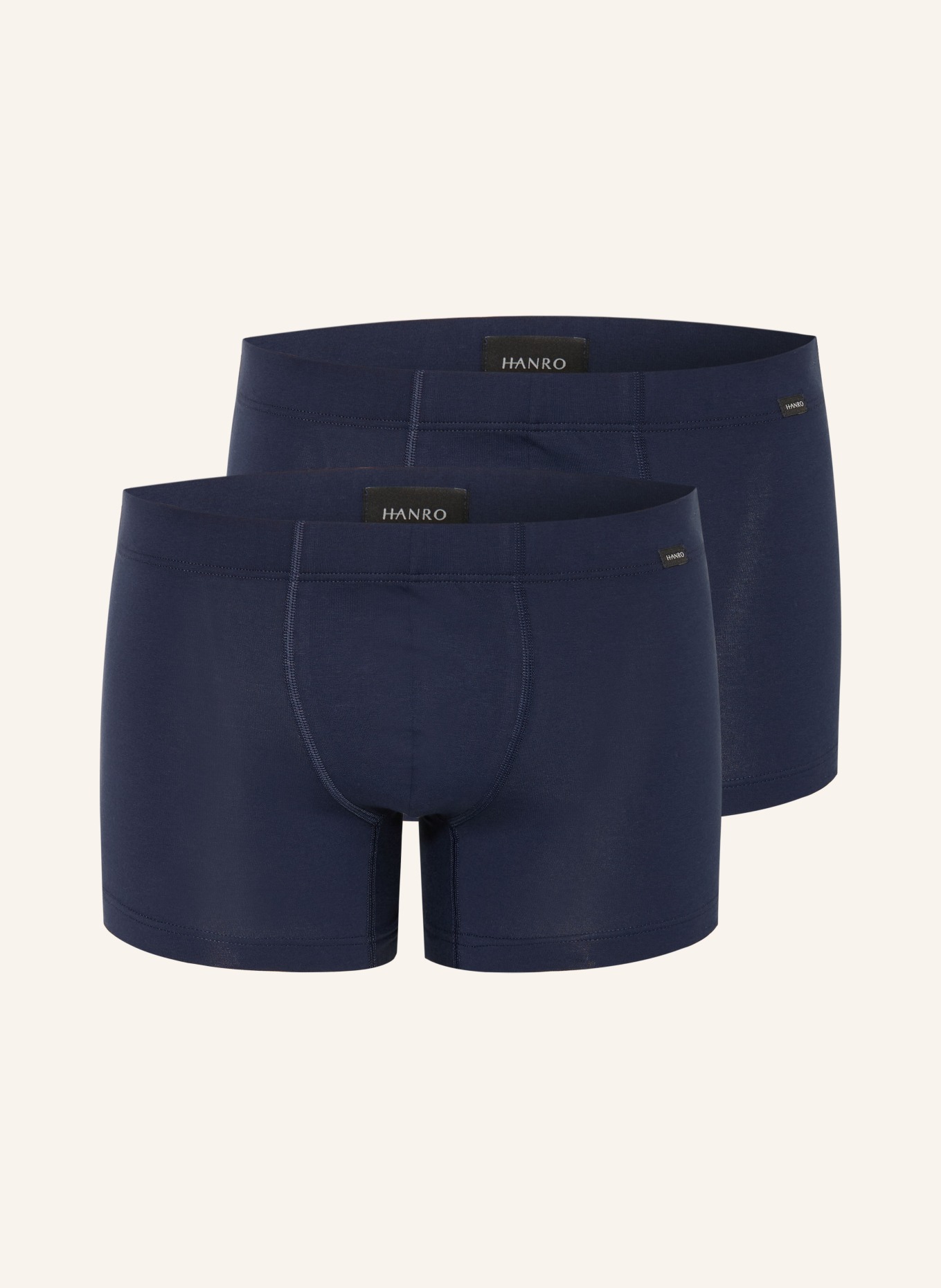 HANRO 2er-Pack Boxershorts COTTON ESSENTIALS: DUNKELBLAU