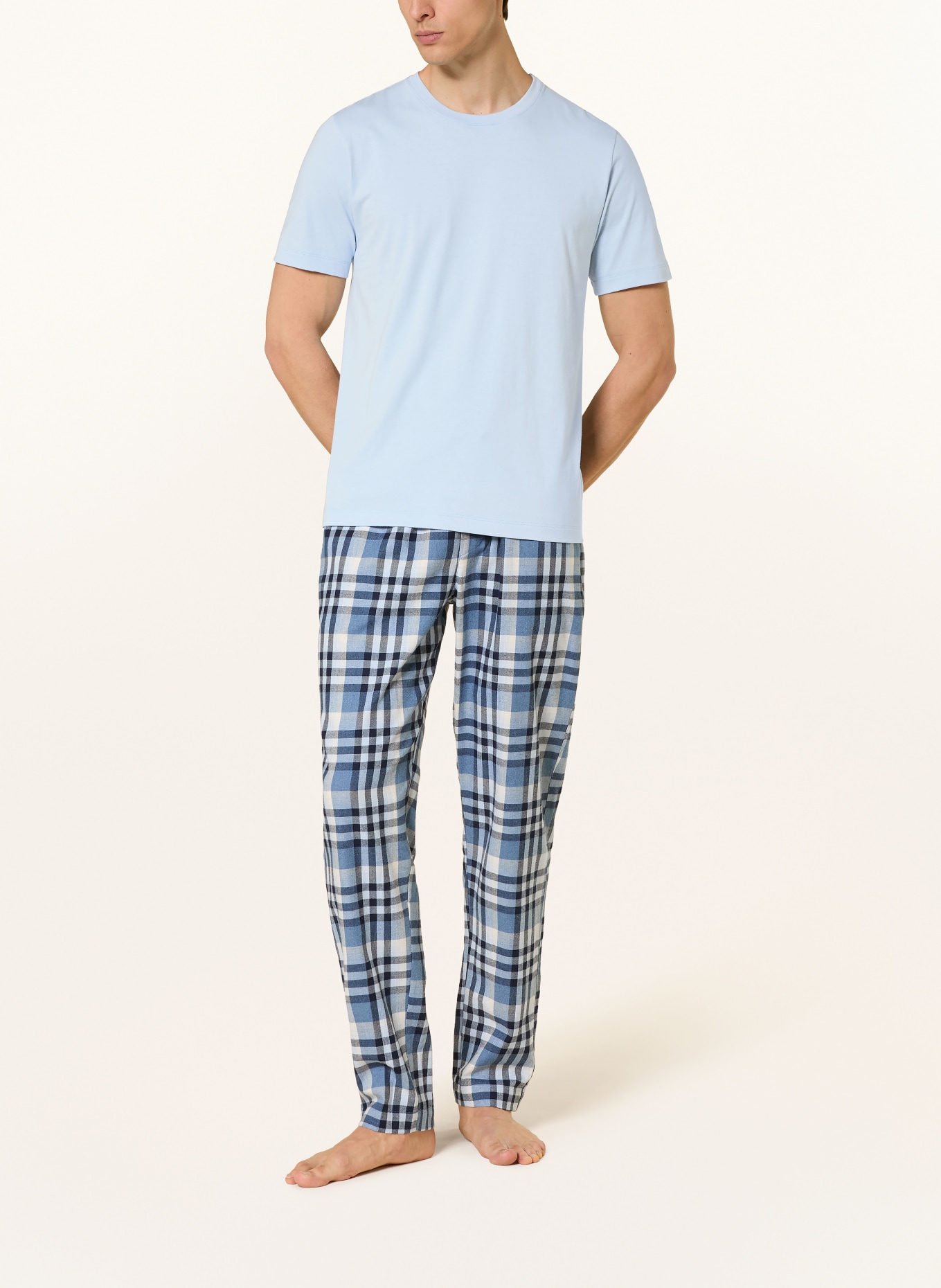 HANRO Schlafshirt LIVING: HELLBLAU