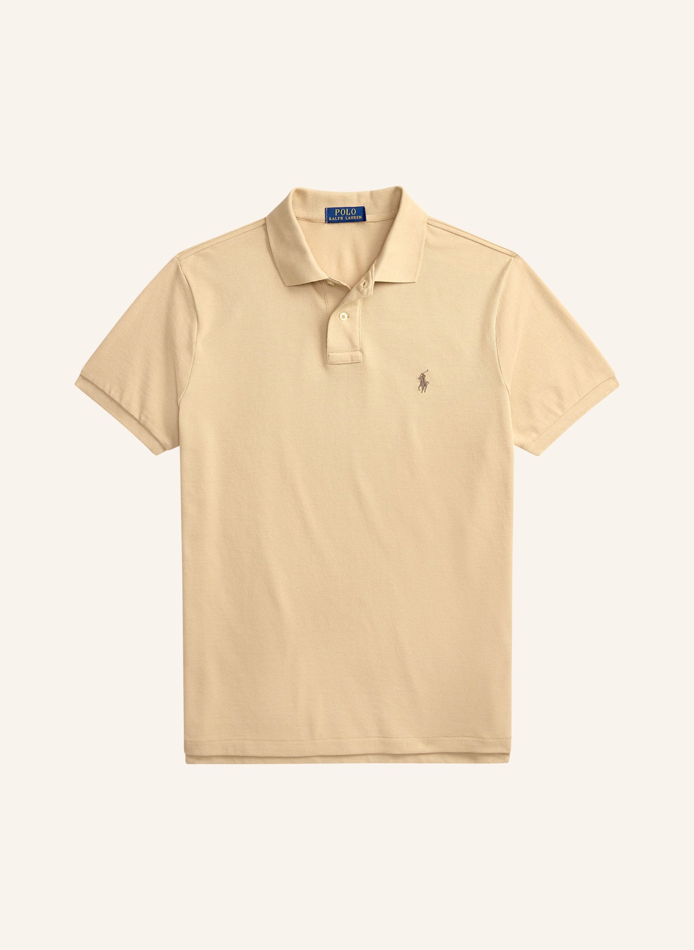 POLO RALPH LAUREN Koszulka polo z piki custom slim fit: CAMELOWY