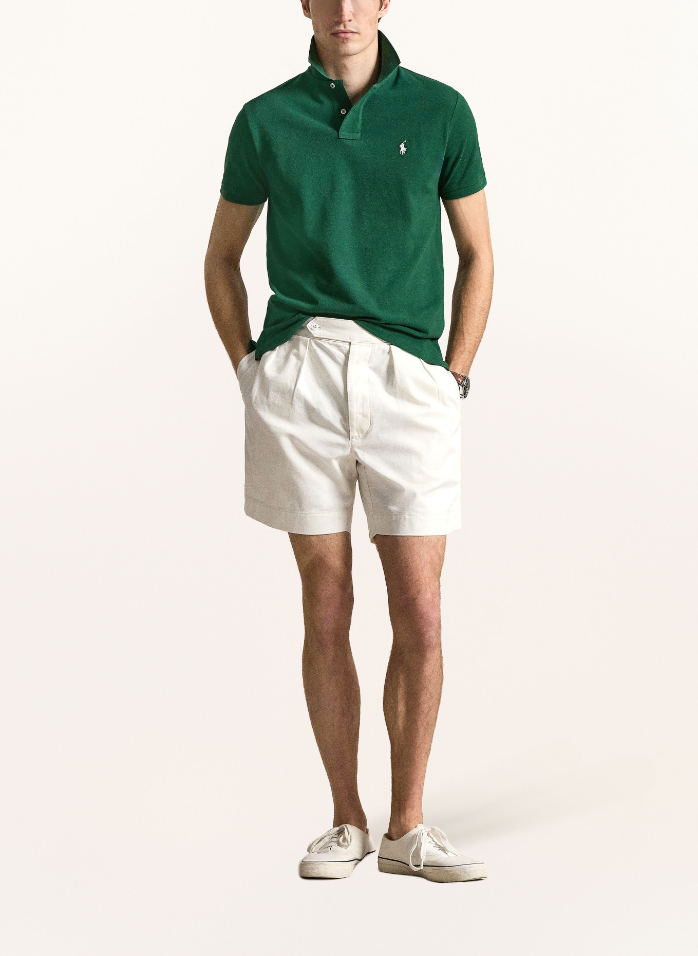 POLO RALPH LAUREN Piqué-Poloshirt Custom Slim Fit: DUNKELGRÜN