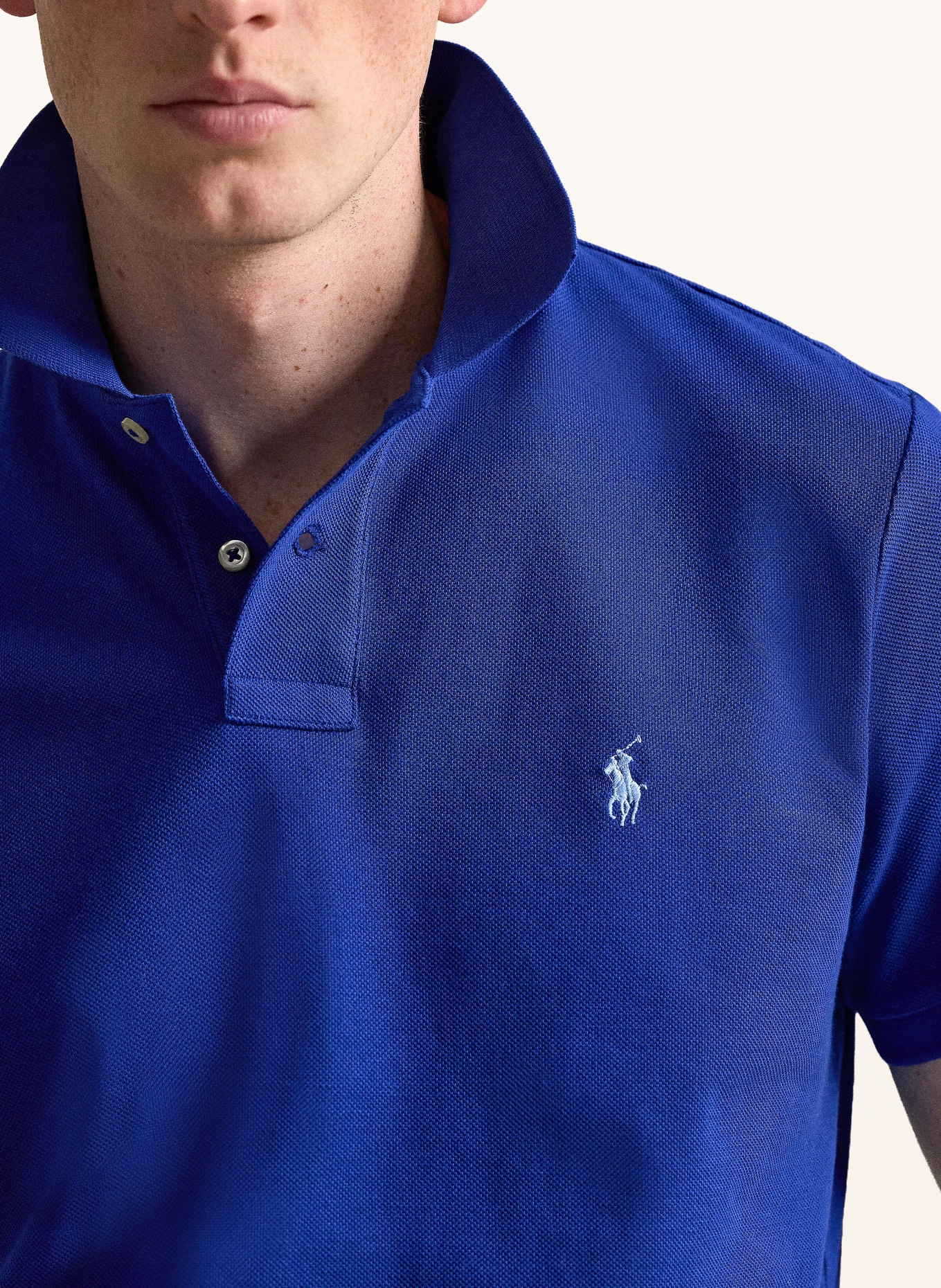 POLO RALPH LAUREN Koszulka polo z piki custom slim fit: NIEBIESKI
