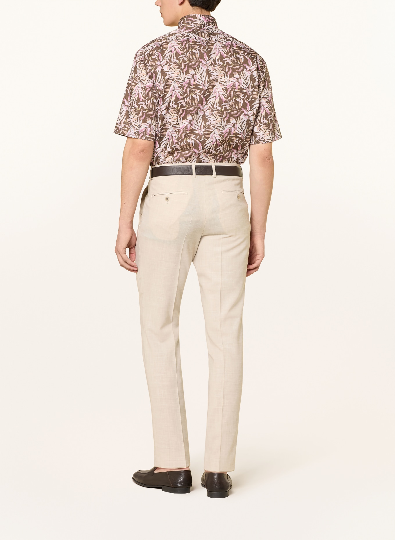 OLYMP Kurzarm-Hemd Luxor comfort fit: BRAUN / ROSA / CREME