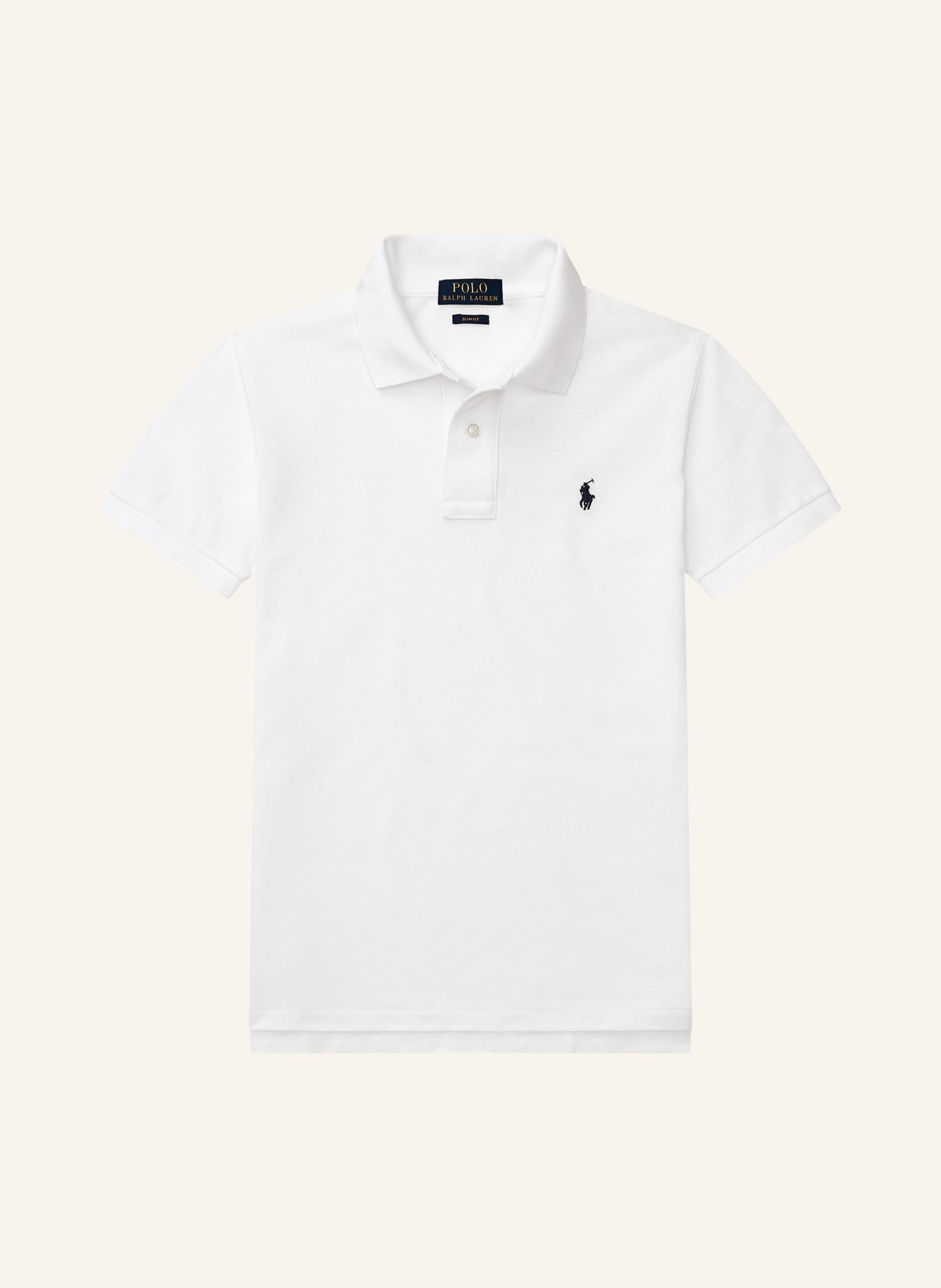 POLO RALPH LAUREN Slim fit pique polo shirt: WHITE
