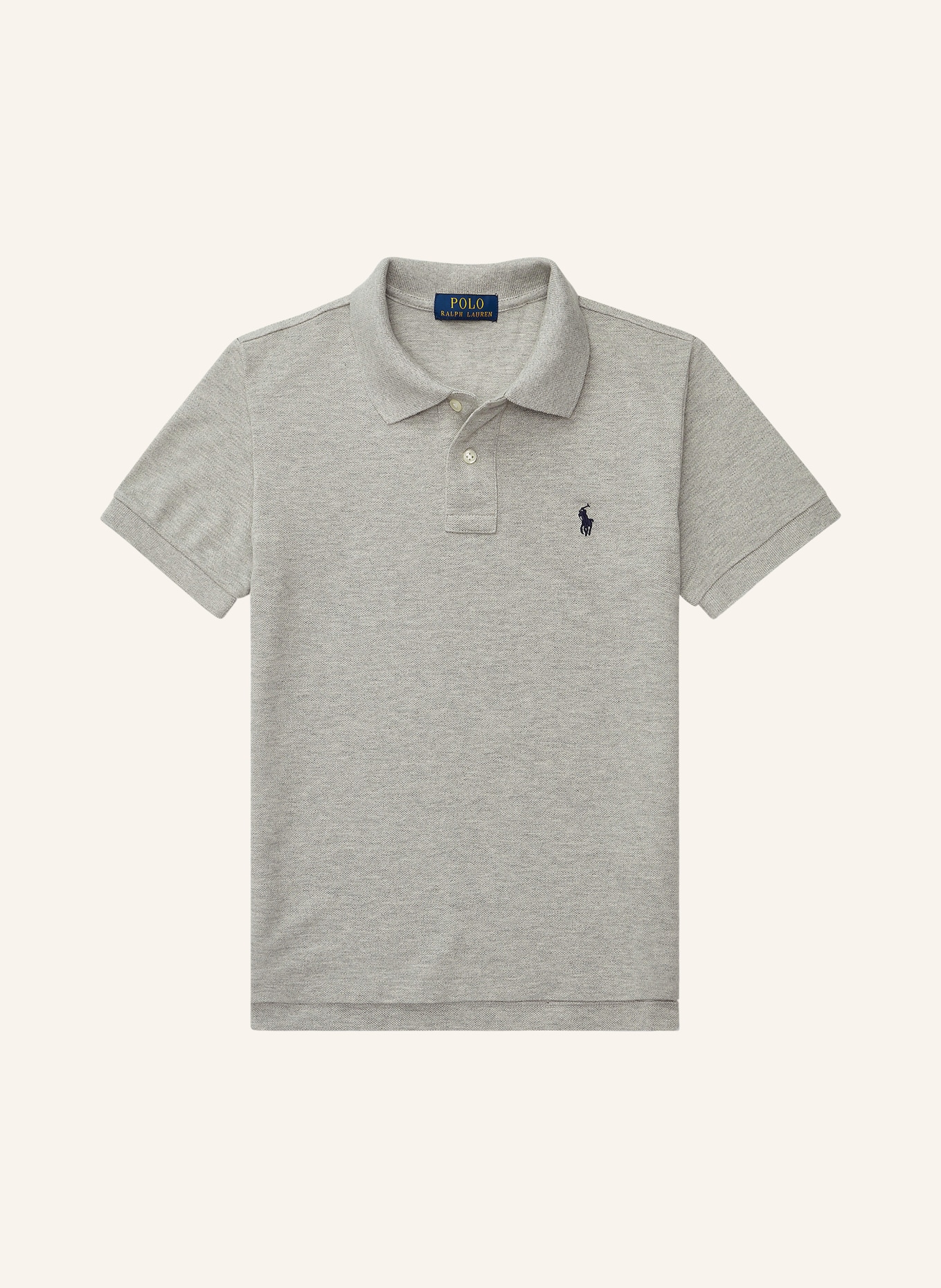 POLO RALPH LAUREN Piqué poloshirt slim fit: GRIJS GEMELERKT
