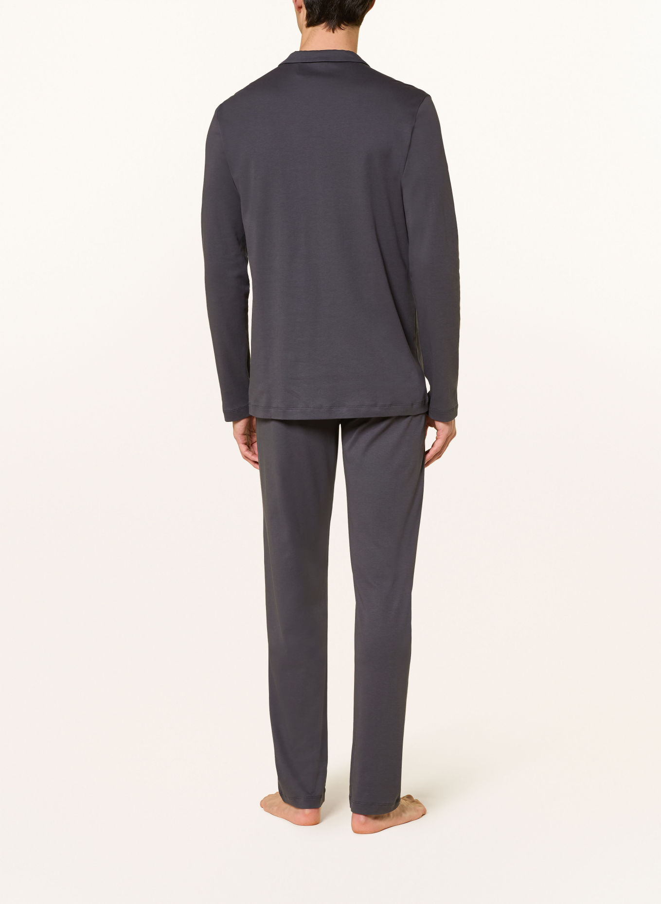 HANRO Pyjama NIGHT & DAY: BLAUWGRIJS / TAUPE