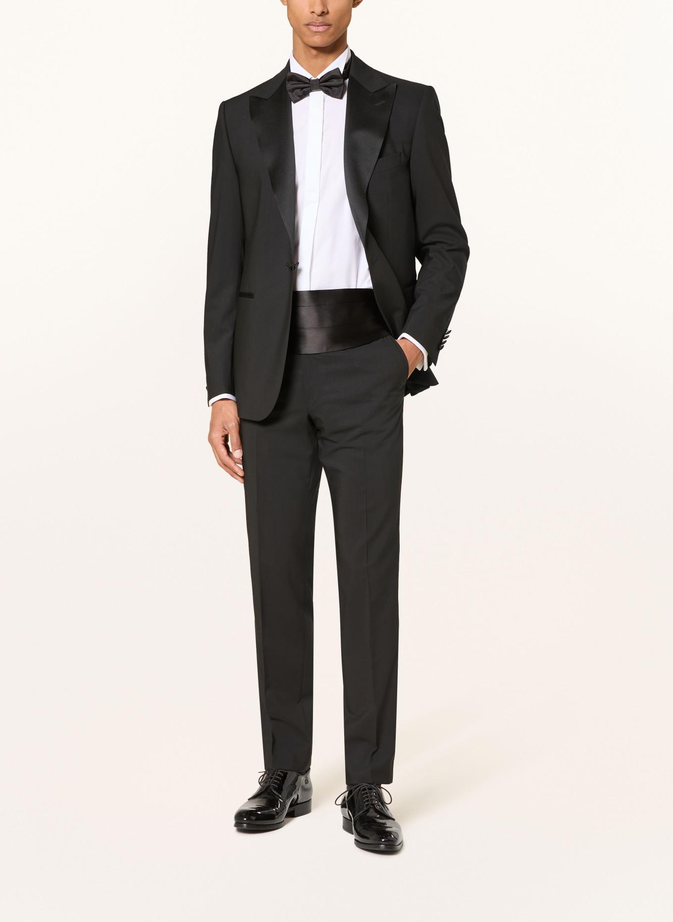 DRESSLER Smokingbroek Shaped Fit: ZWART