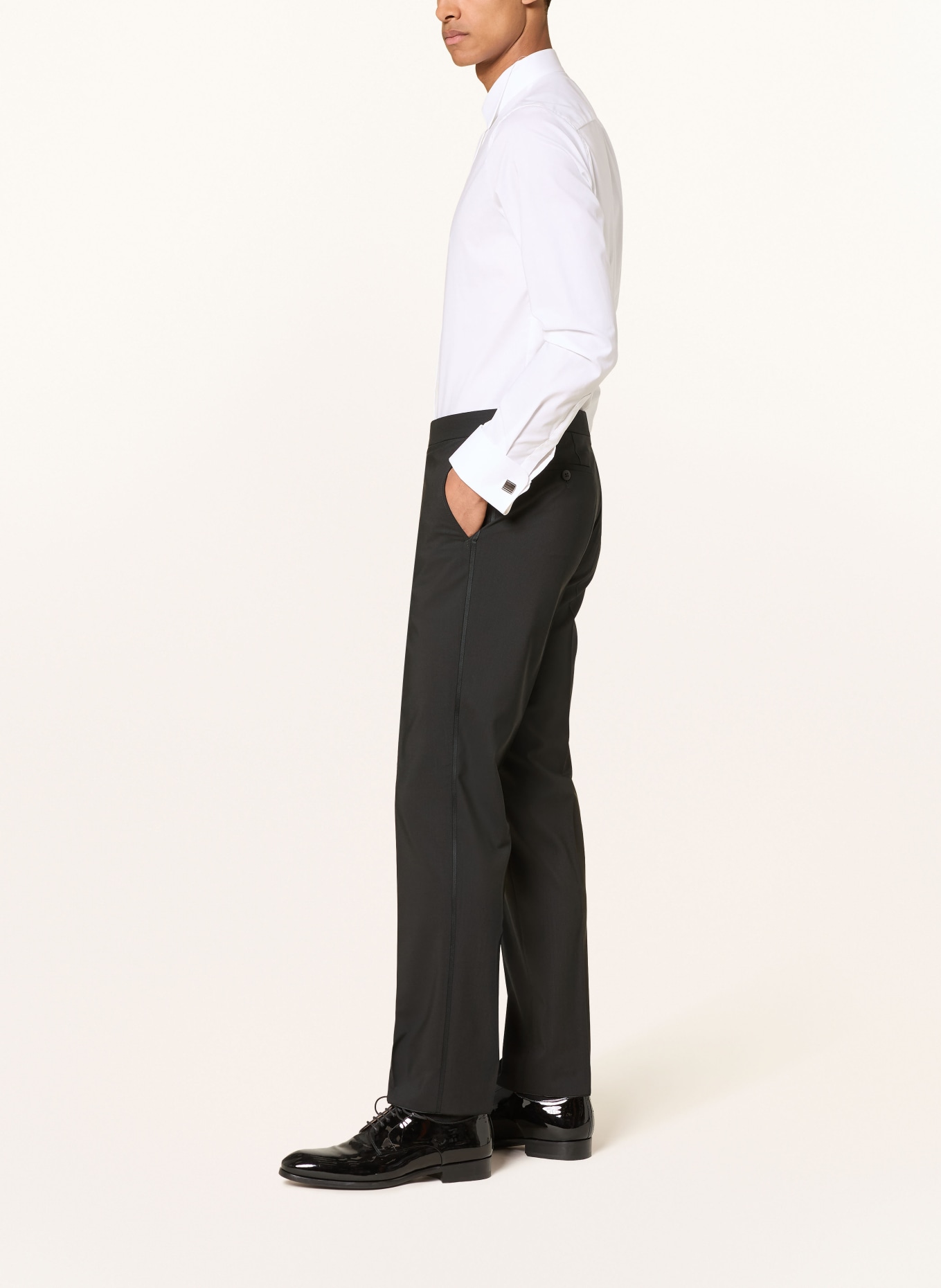 DRESSLER Smokingbroek Shaped Fit: ZWART