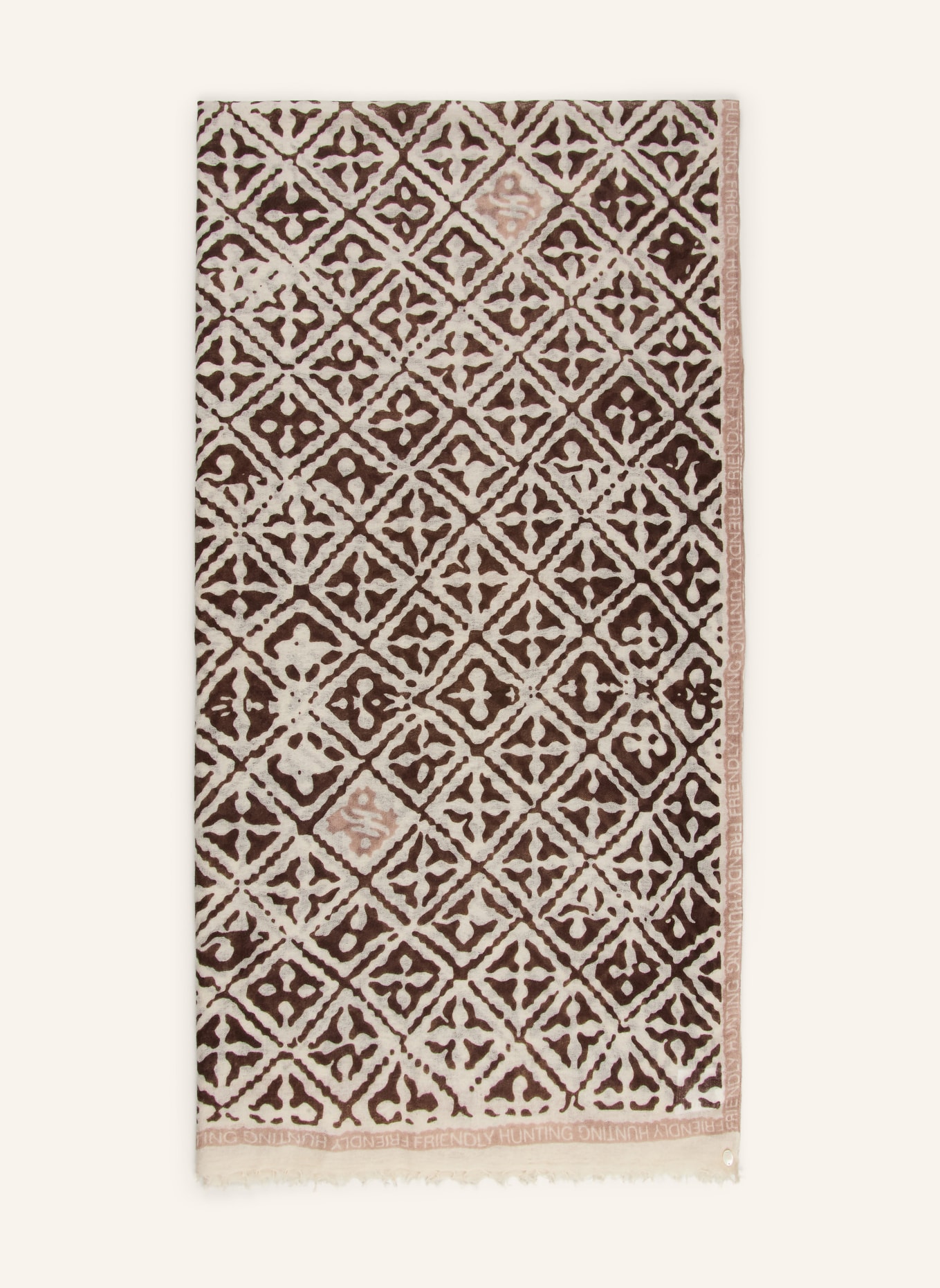 friendly hunting Cashmere-Schal EYES OF MARAKECH: CREME / DUNKELBRAUN / BEIGE