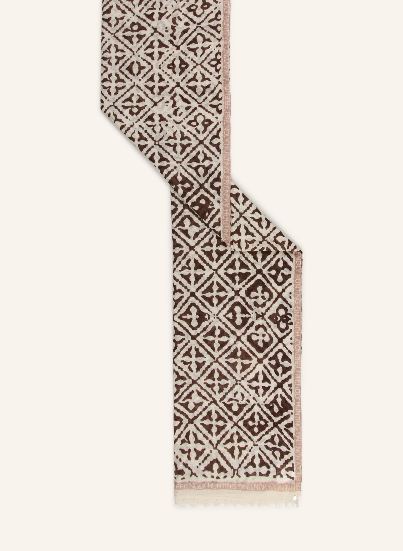 friendly hunting Cashmere-Schal EYES OF MARAKECH: CREME / DUNKELBRAUN / BEIGE
