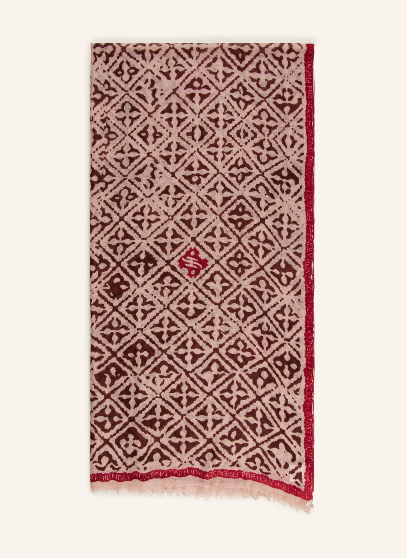 friendly hunting Cashmere-Schal EYES OF MARAKECH: ROSÉ / BRAUN / DUNKELROT