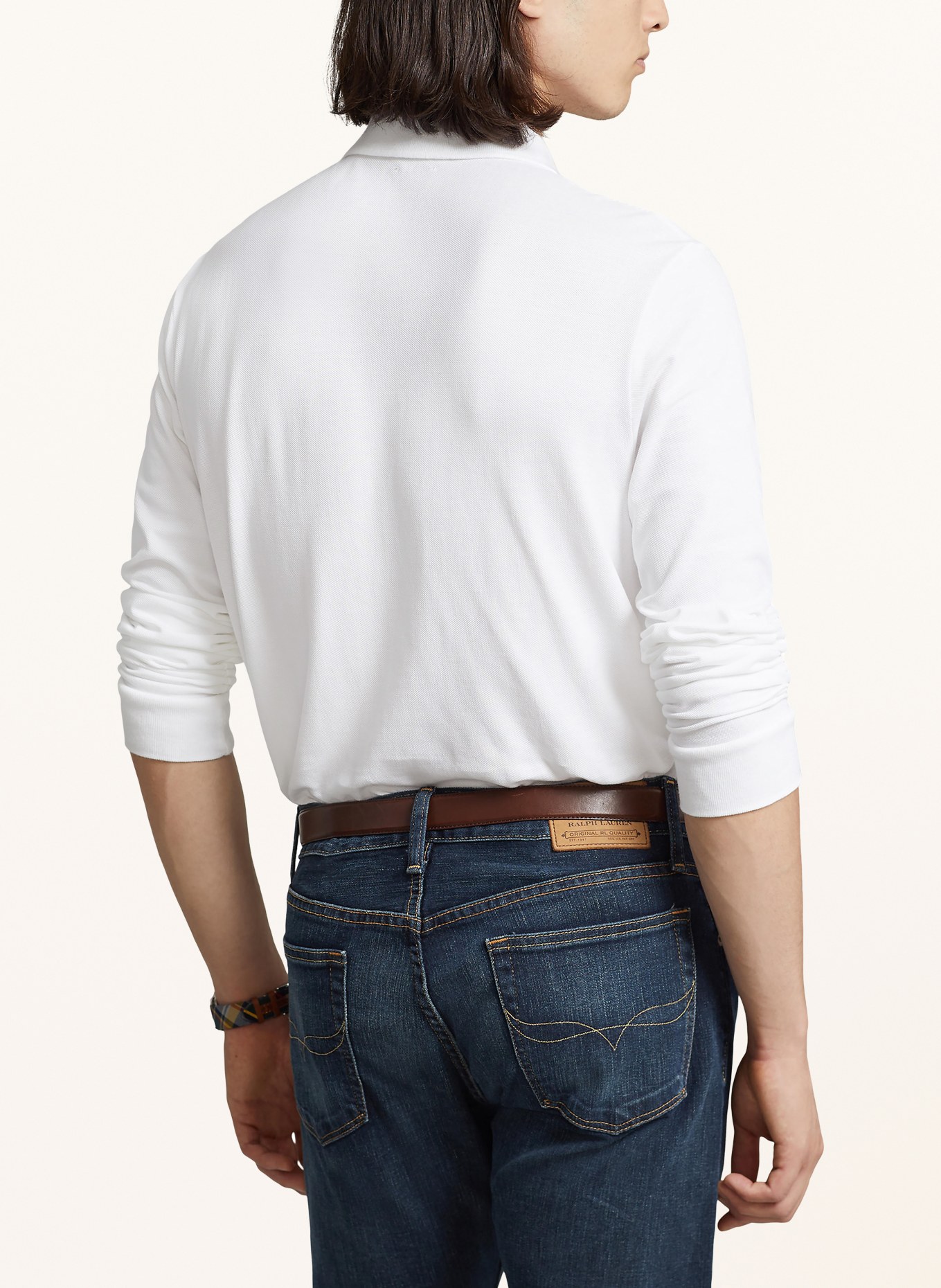 POLO RALPH LAUREN Piqué poloshirt slim fit: WIT