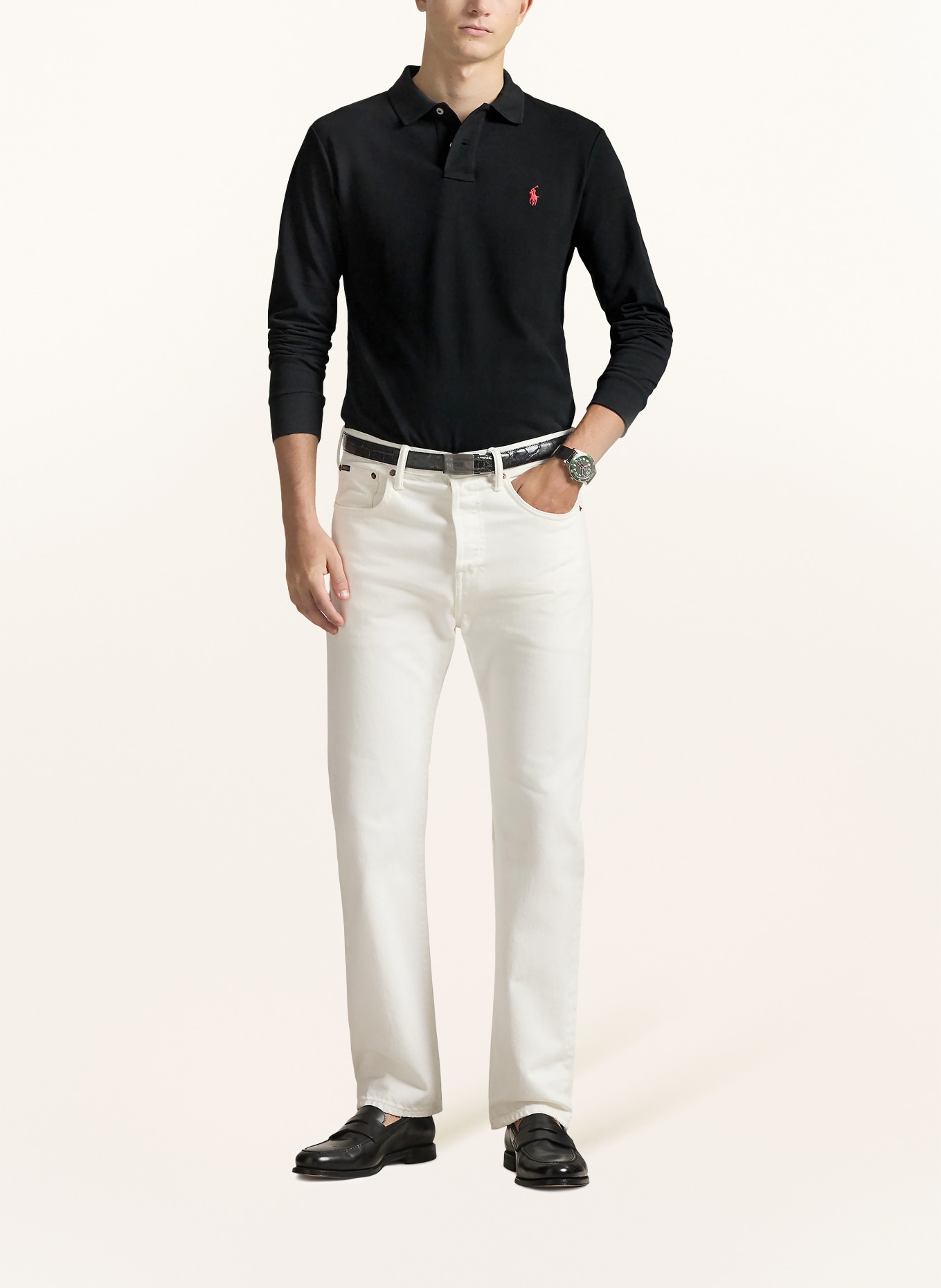 POLO RALPH LAUREN Polokošile z piké Slim Fit: ČERNÁ