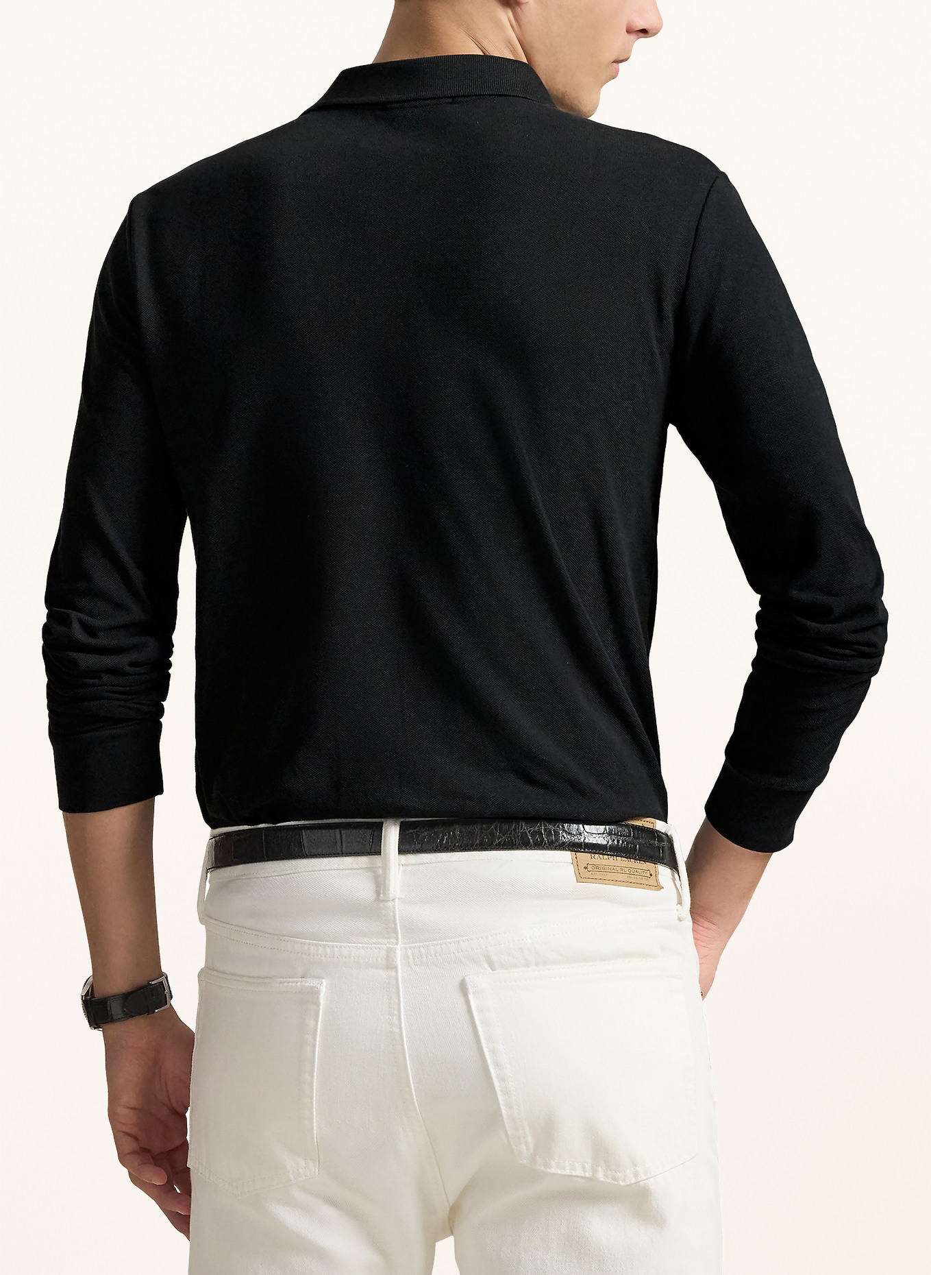 POLO RALPH LAUREN Polokošile z piké Slim Fit: ČERNÁ