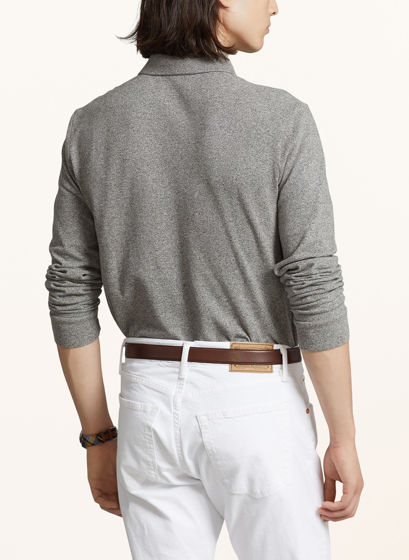 POLO RALPH LAUREN Piqué poloshirt slim fit: GRIJS