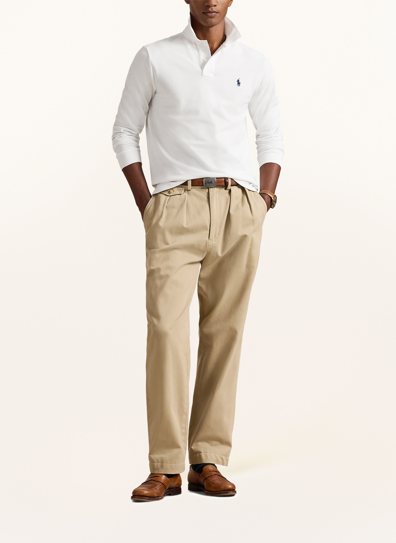 POLO RALPH LAUREN Piqué poloshirt Custom Slim Fit: WIT