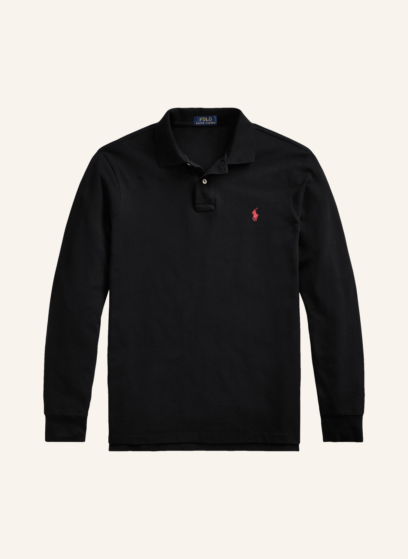 POLO RALPH LAUREN Piqué poloshirt Custom Slim Fit: ZWART