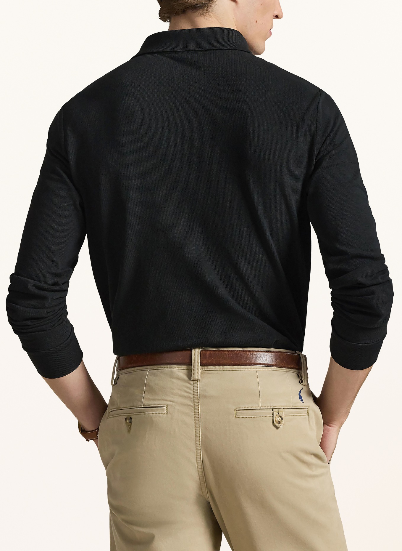 POLO RALPH LAUREN Piqué poloshirt Custom Slim Fit: ZWART