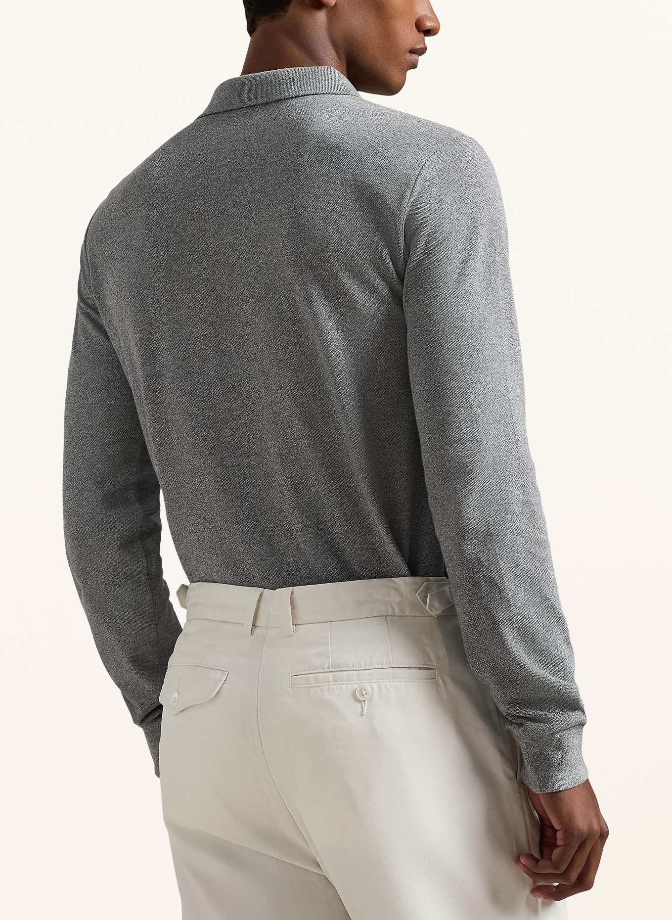 POLO RALPH LAUREN Piqué poloshirt Custom Slim Fit: GRIJS GEMELERKT