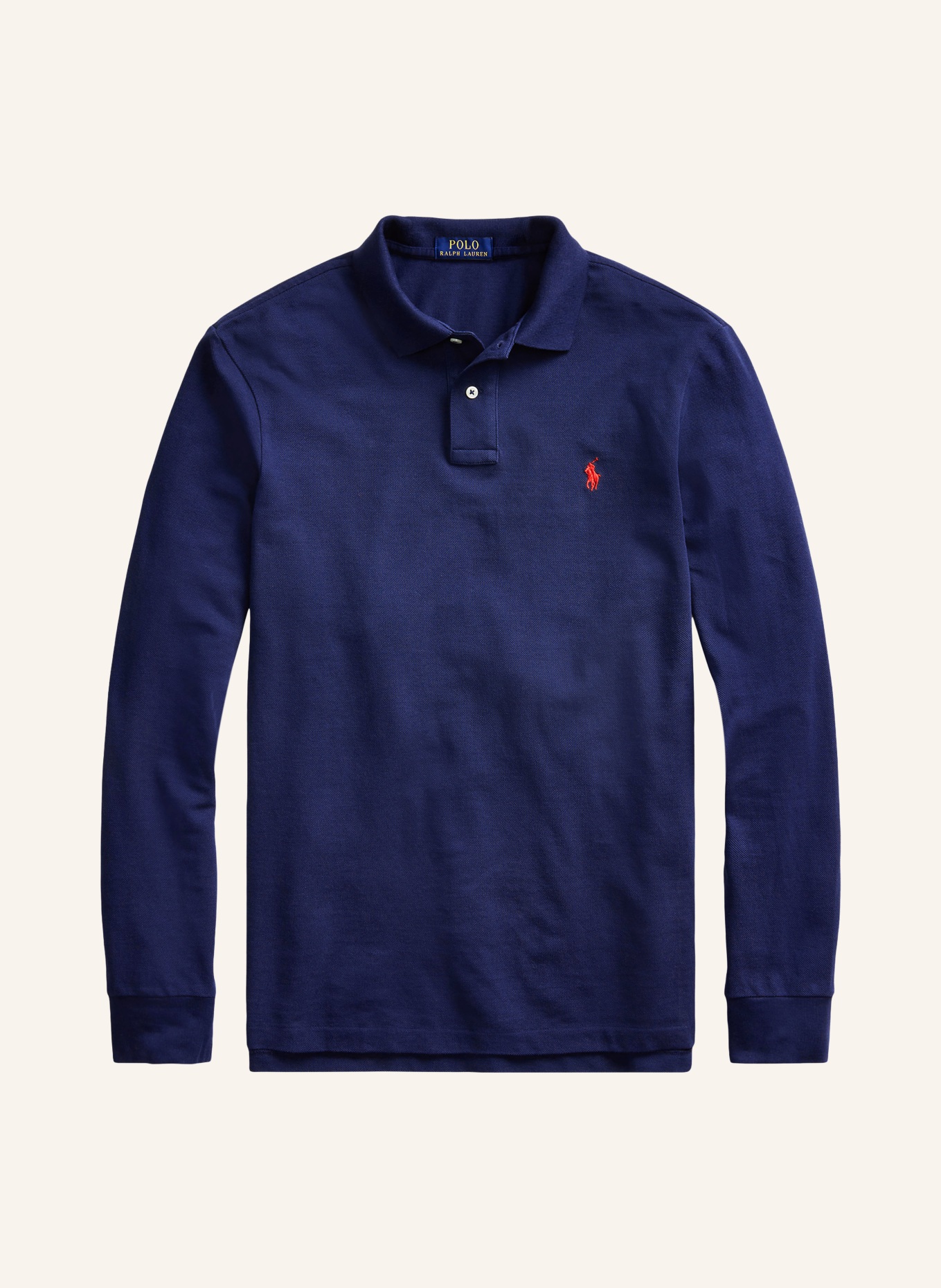 POLO RALPH LAUREN Piqué poloshirt Custom Slim Fit: BLAUW