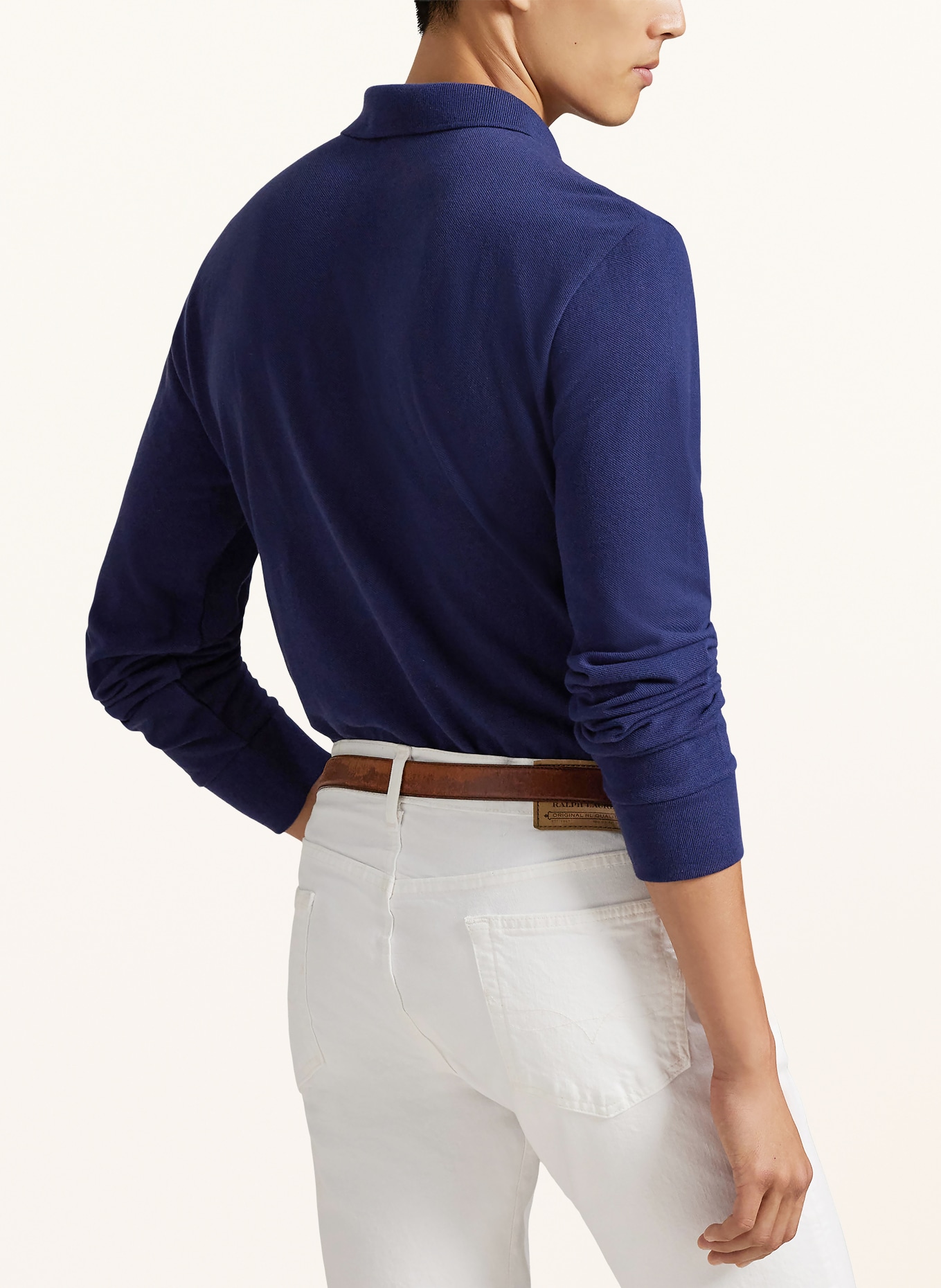 POLO RALPH LAUREN Piqué poloshirt Custom Slim Fit: BLAUW