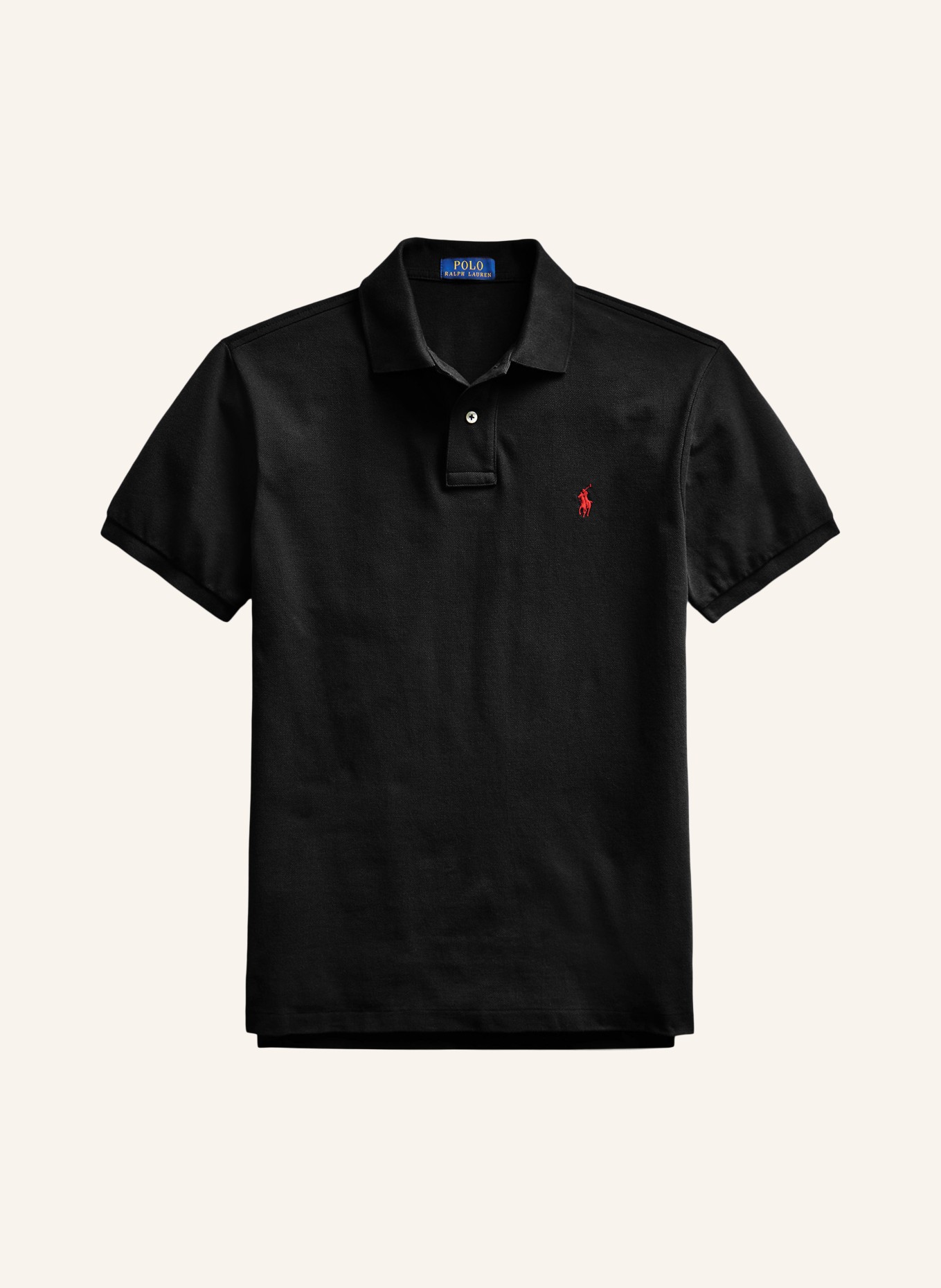 POLO RALPH LAUREN Piqué poloshirt slim fit: ZWART