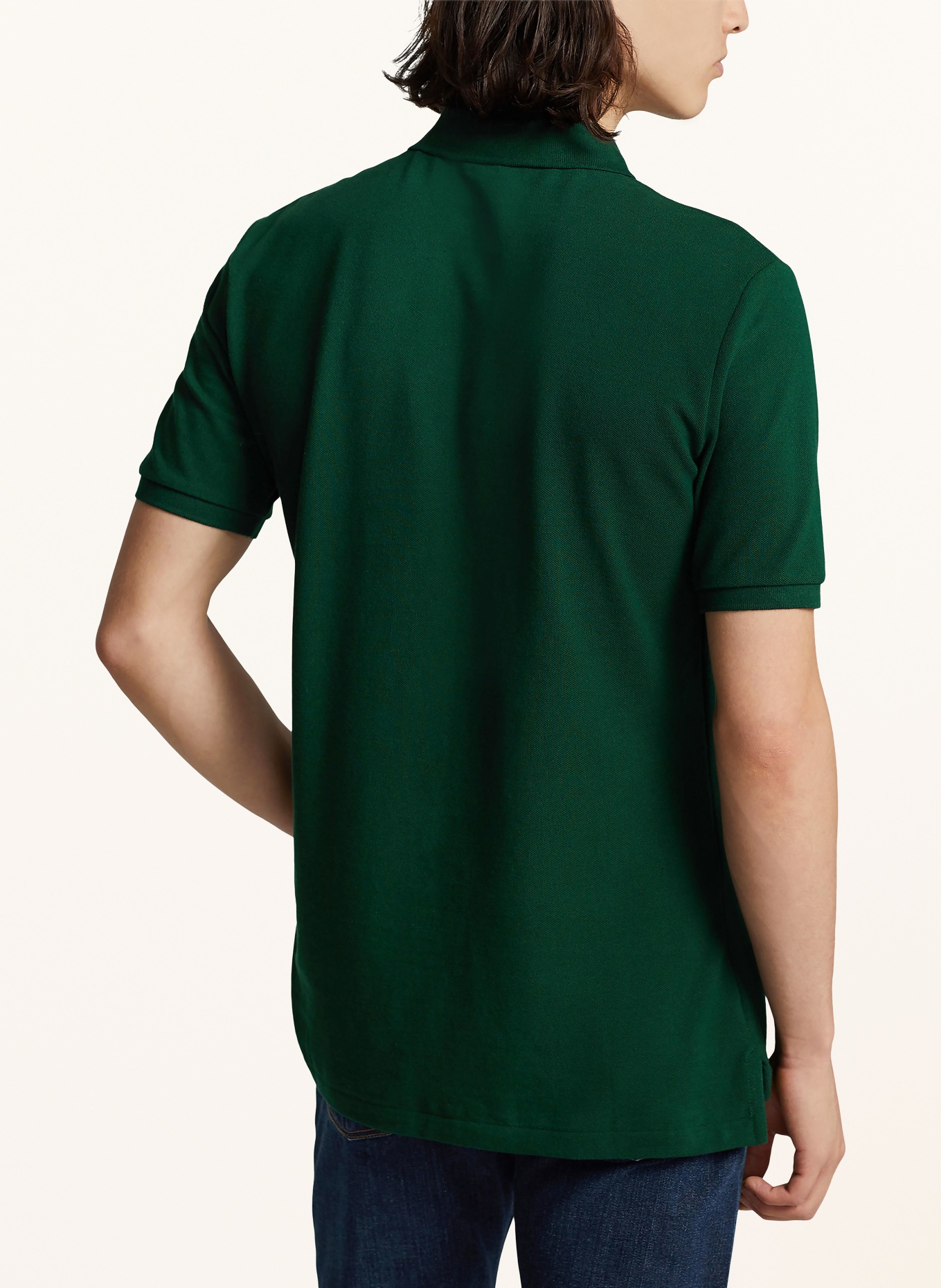 POLO RALPH LAUREN Piqué poloshirt slim fit: DONKERGROEN