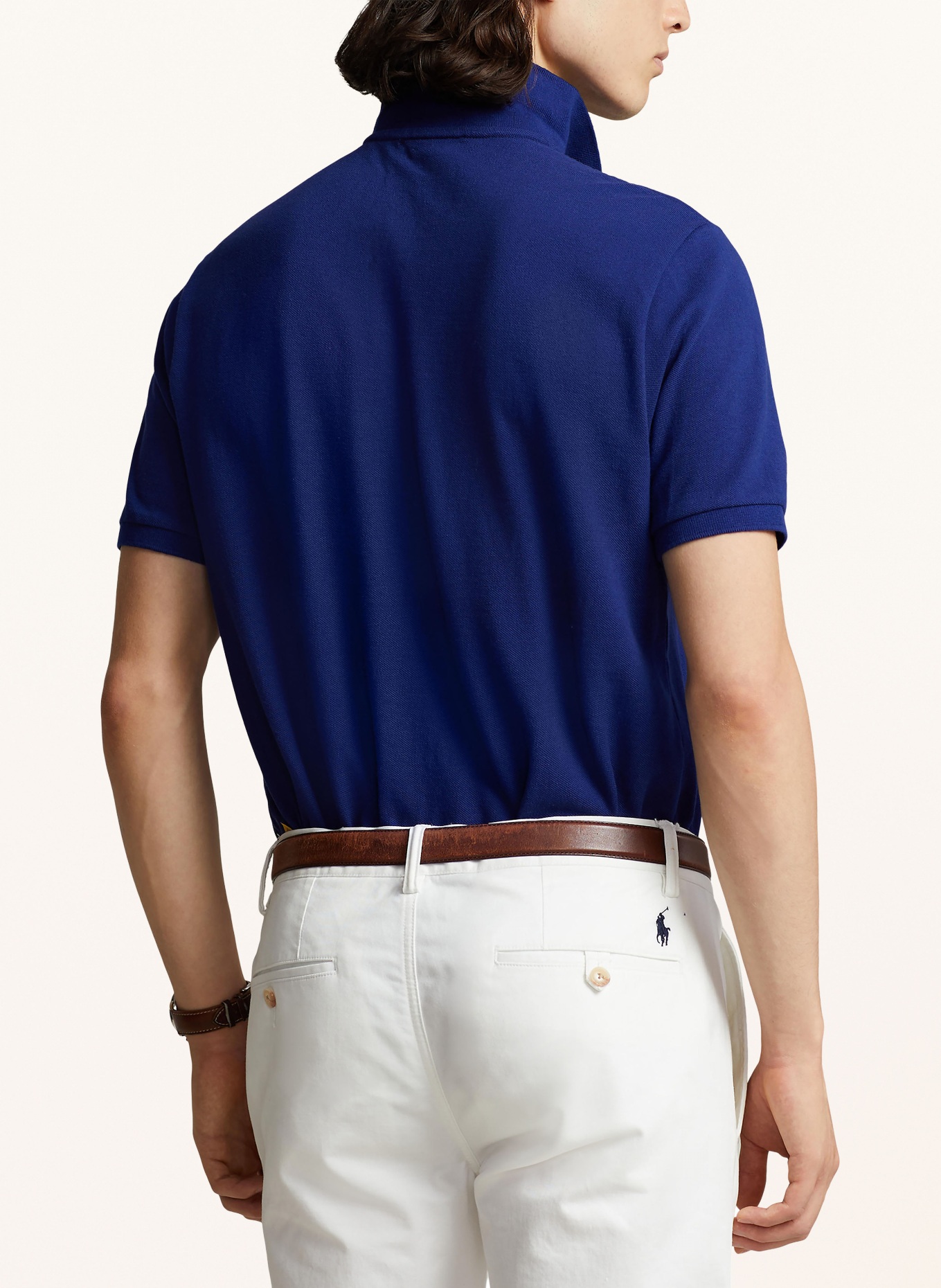 POLO RALPH LAUREN Piqué poloshirt slim fit: DONKERBLAUW