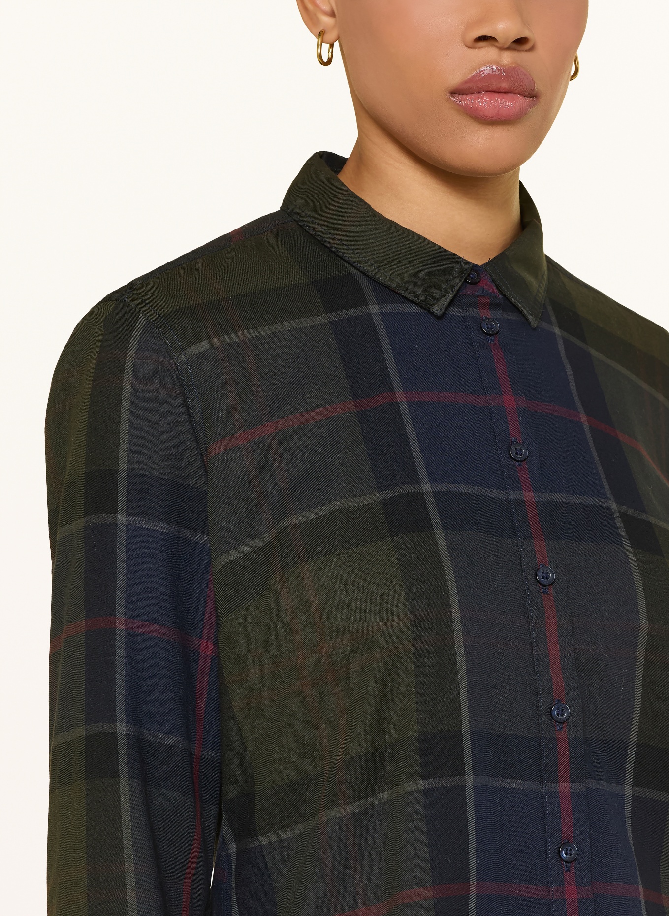 Barbour Hemdbluse BREDON: KHAKI / ROT / DUNKELBLAU
