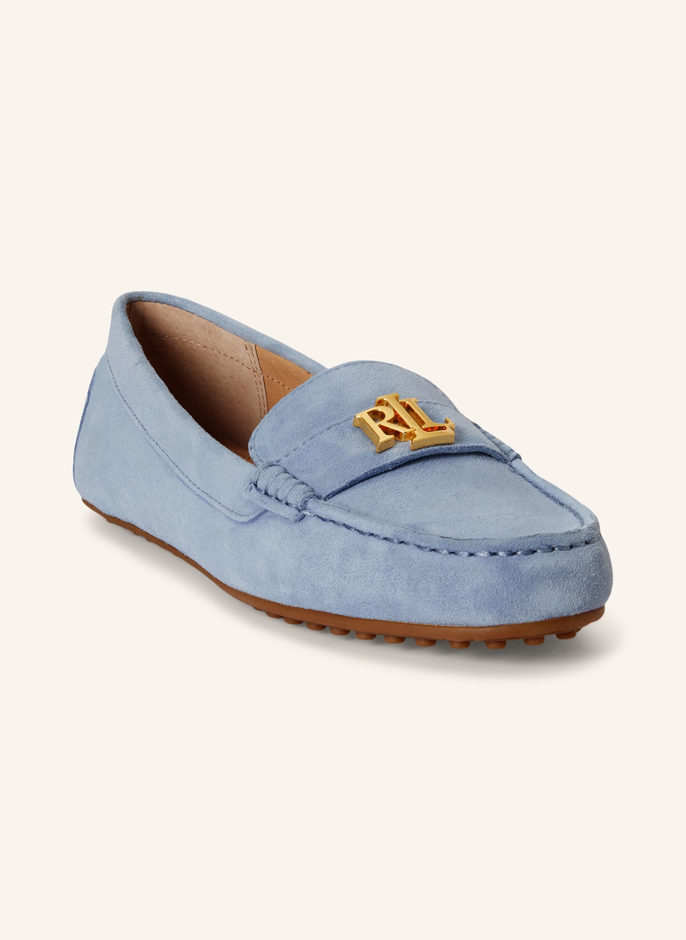 LAUREN RALPH LAUREN Mokassins: HELLBLAU / GOLD