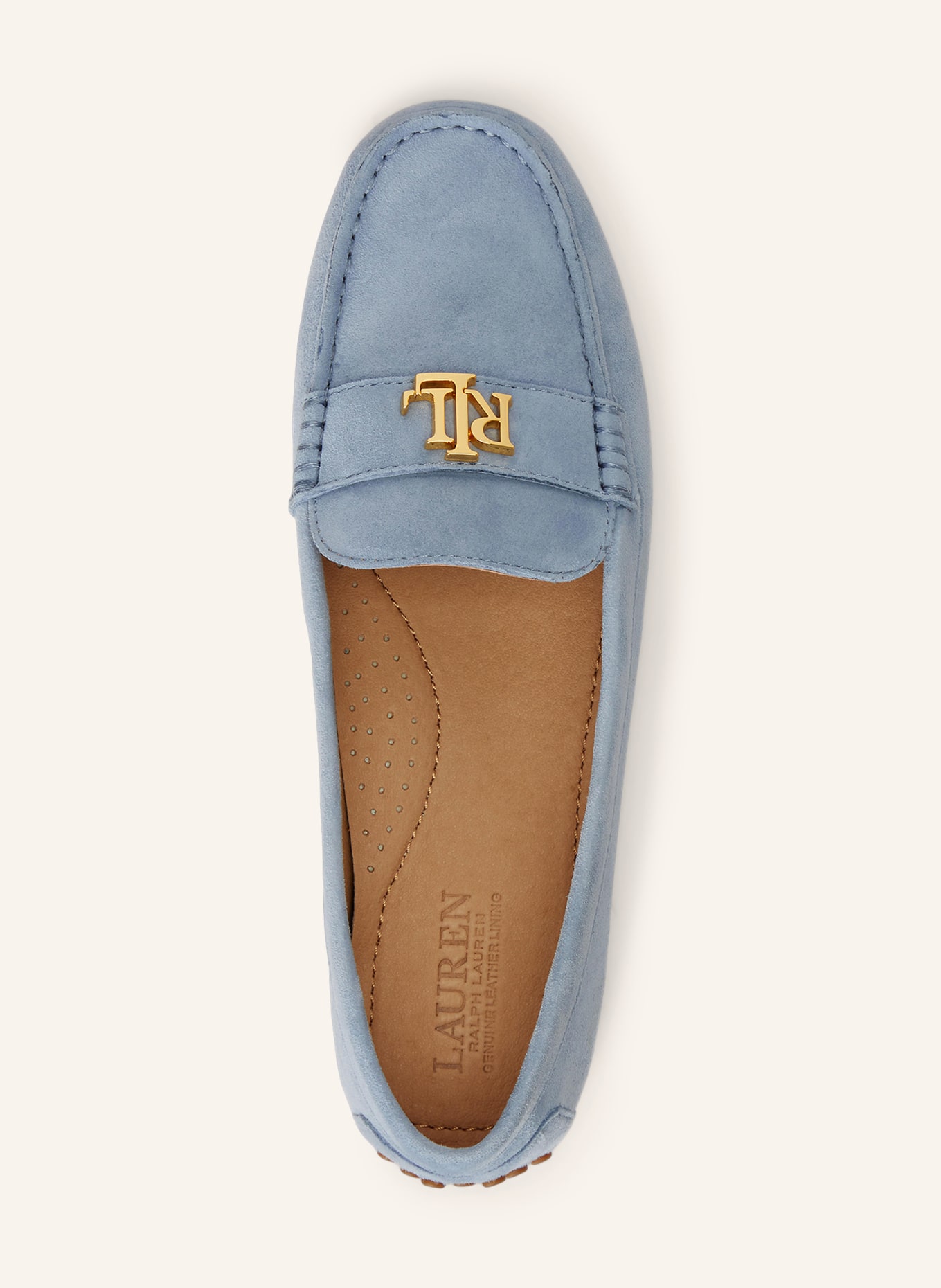 LAUREN RALPH LAUREN Mokassins: HELLBLAU / GOLD