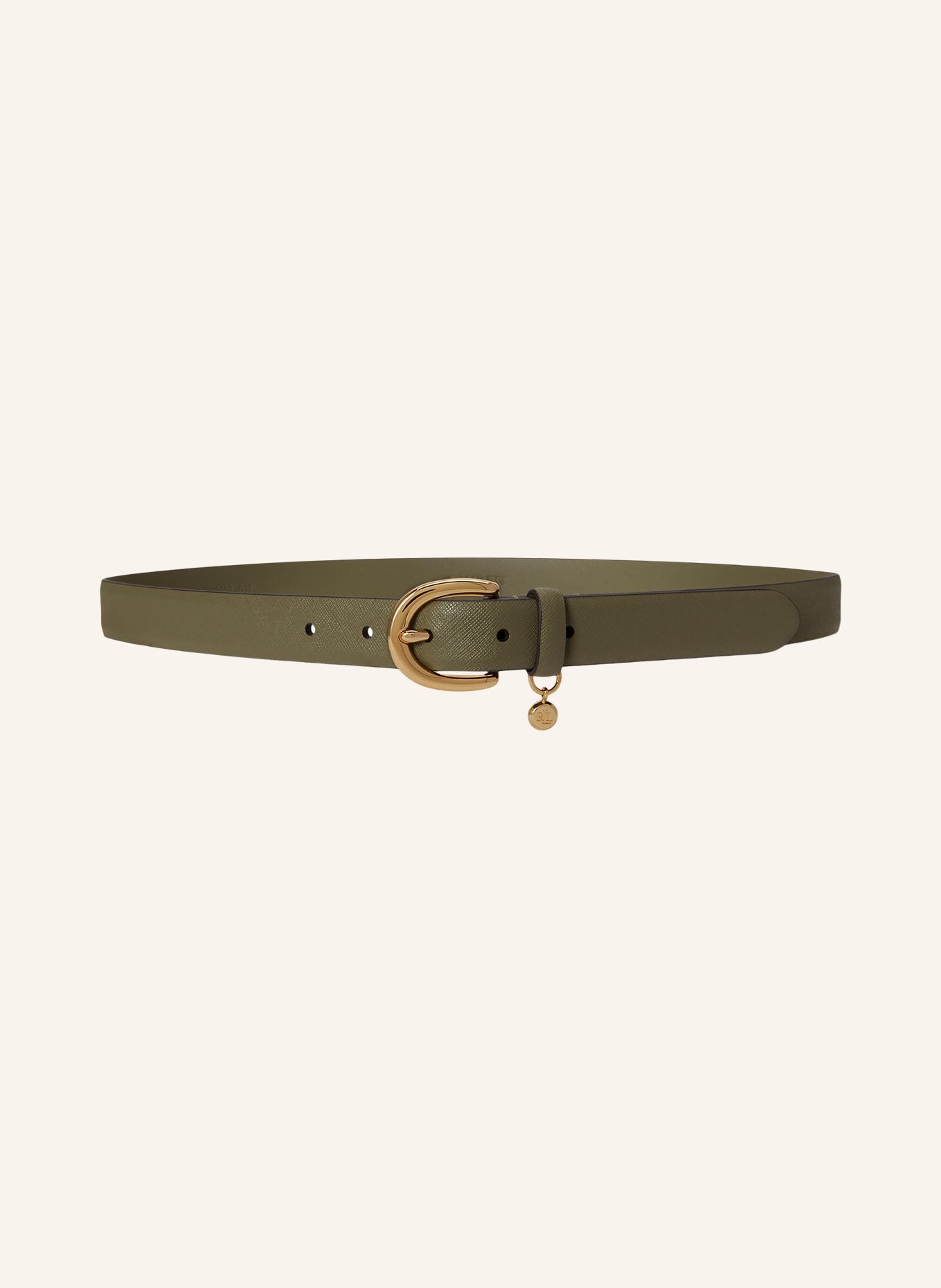 LAUREN RALPH LAUREN Læderbælter: KHAKI / GULD