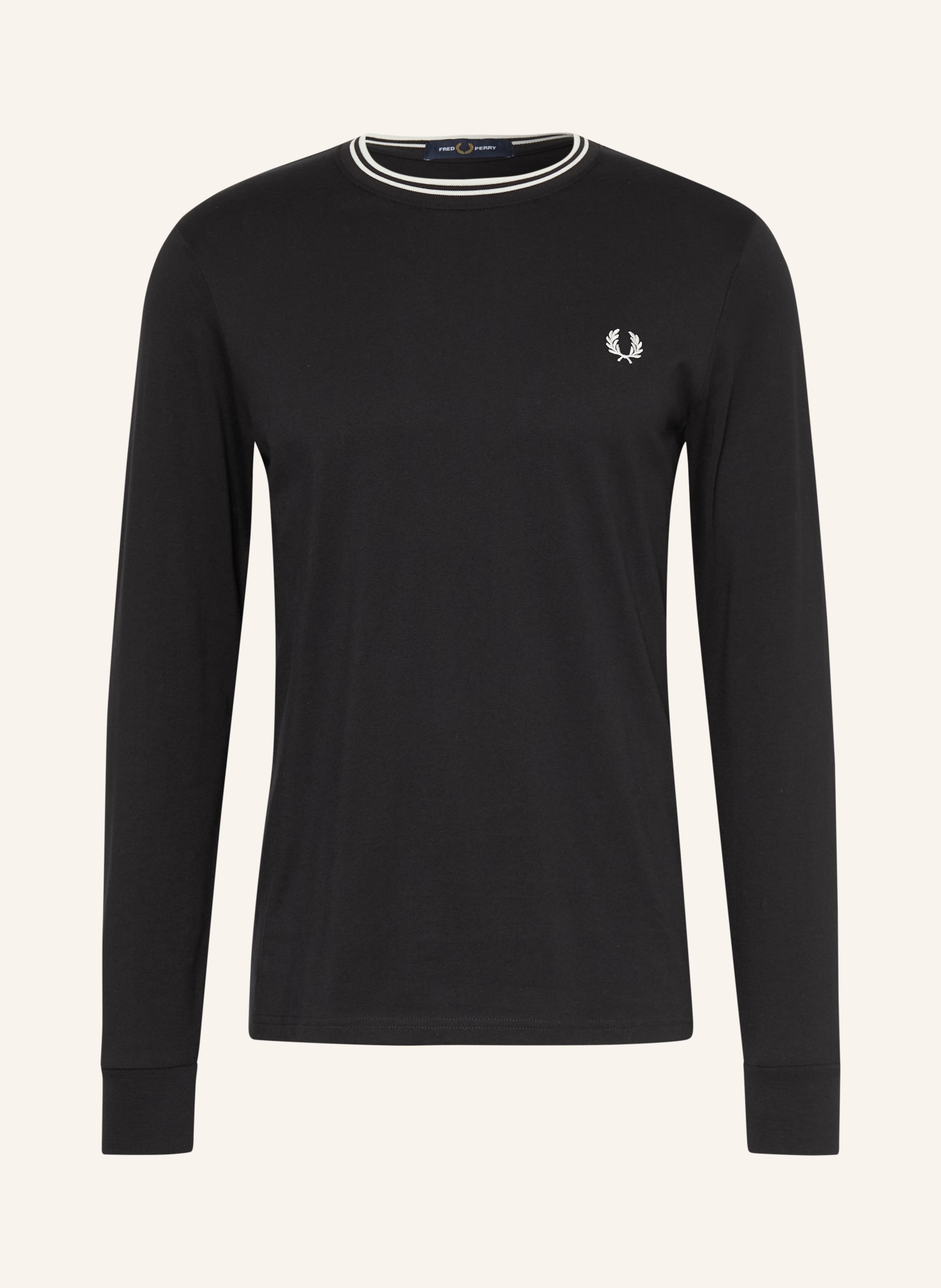FRED PERRY Longsleeve: SCHWARZ