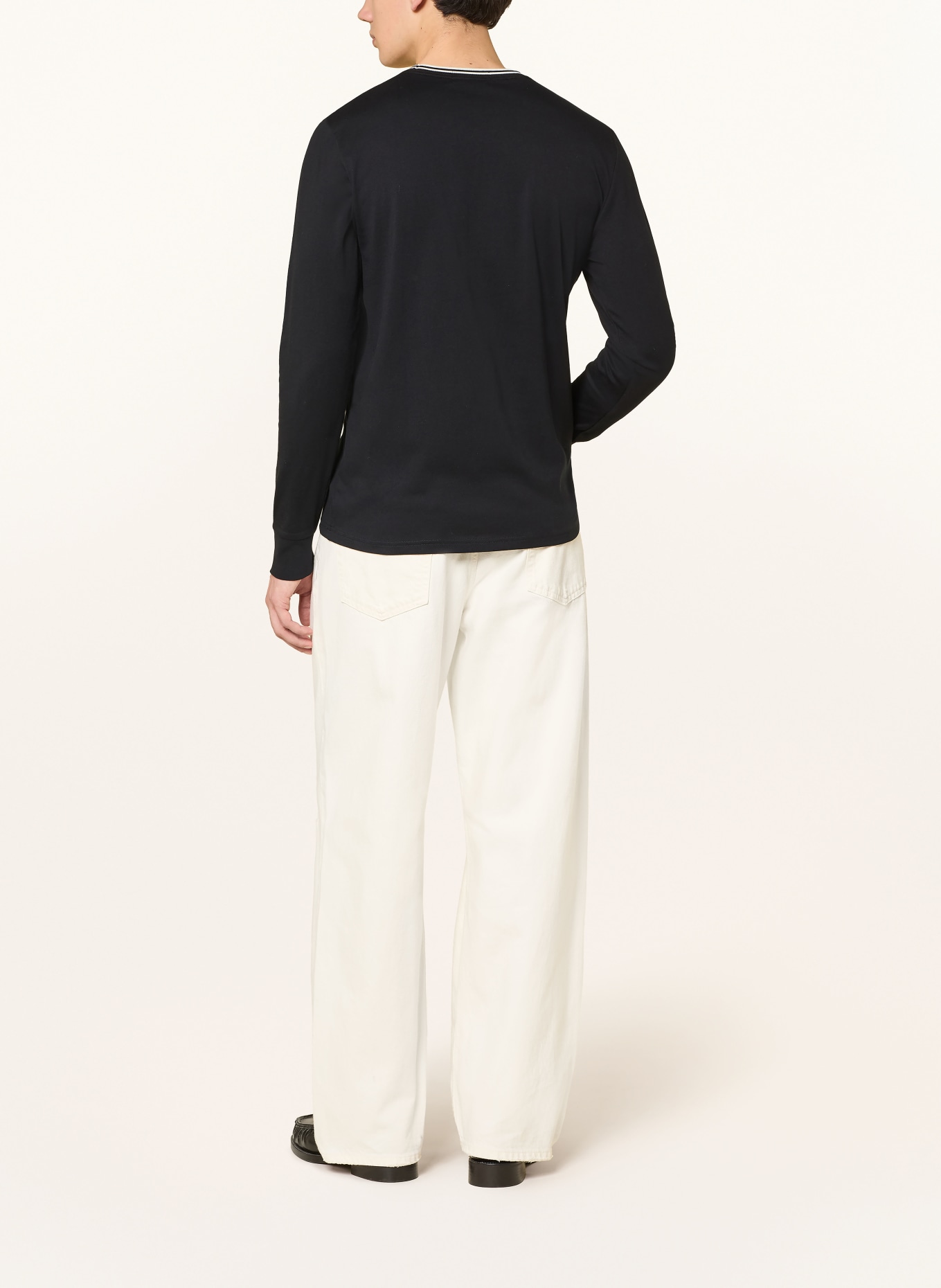 FRED PERRY Longsleeve: SCHWARZ